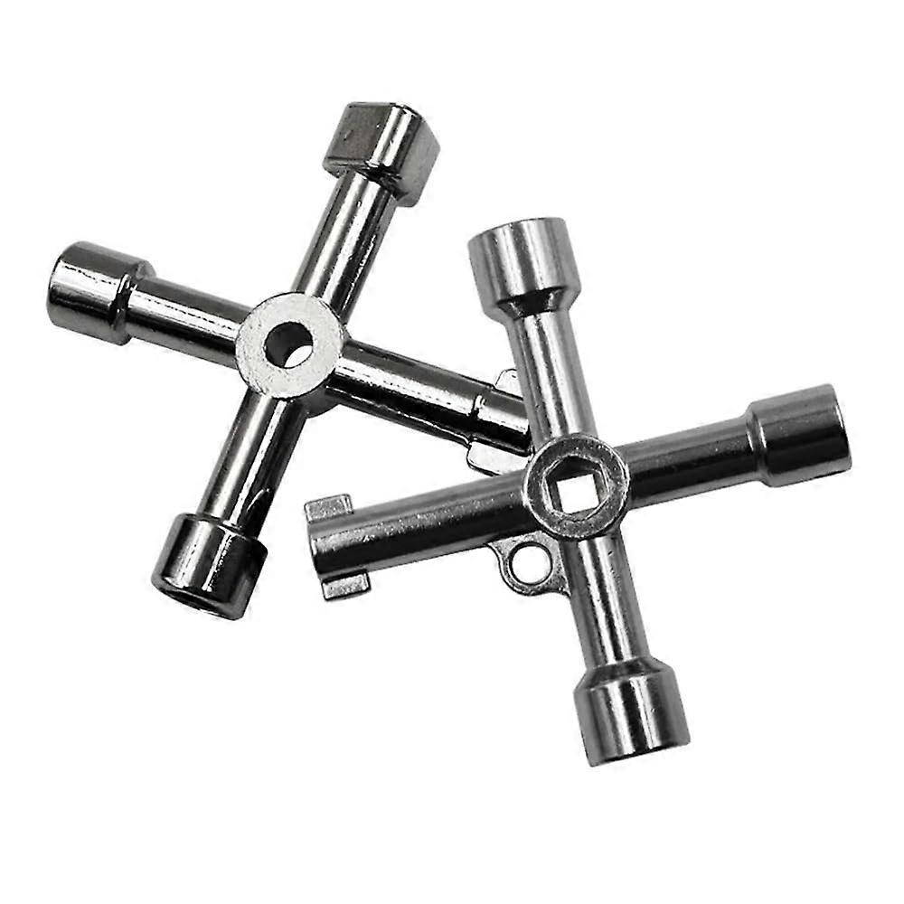 Cross Wrench for Electric Cabinets, Car Lifts, Water Meter Valve Tool, Teal Design (Silver C) Ref: 8663