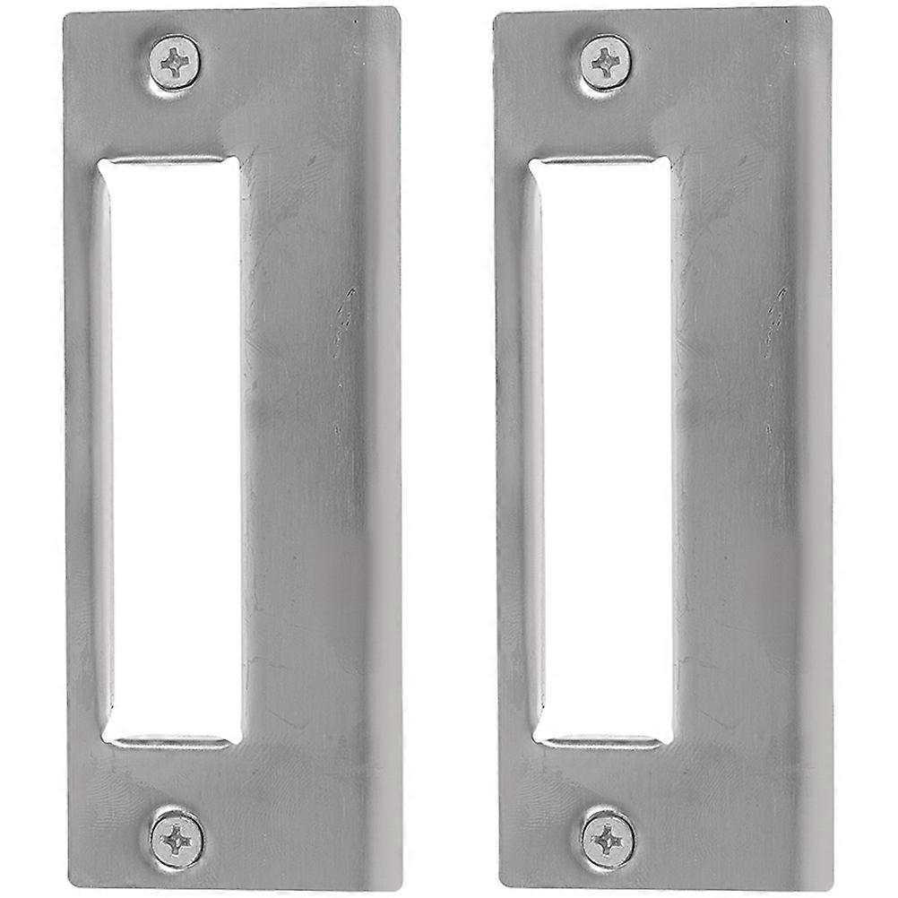 Deadbolt Strike Plate Reinforcement Kit Door Security Plate Heavy Duty Stainless Steel 11.00X4.40X0.20CM 2Pcs