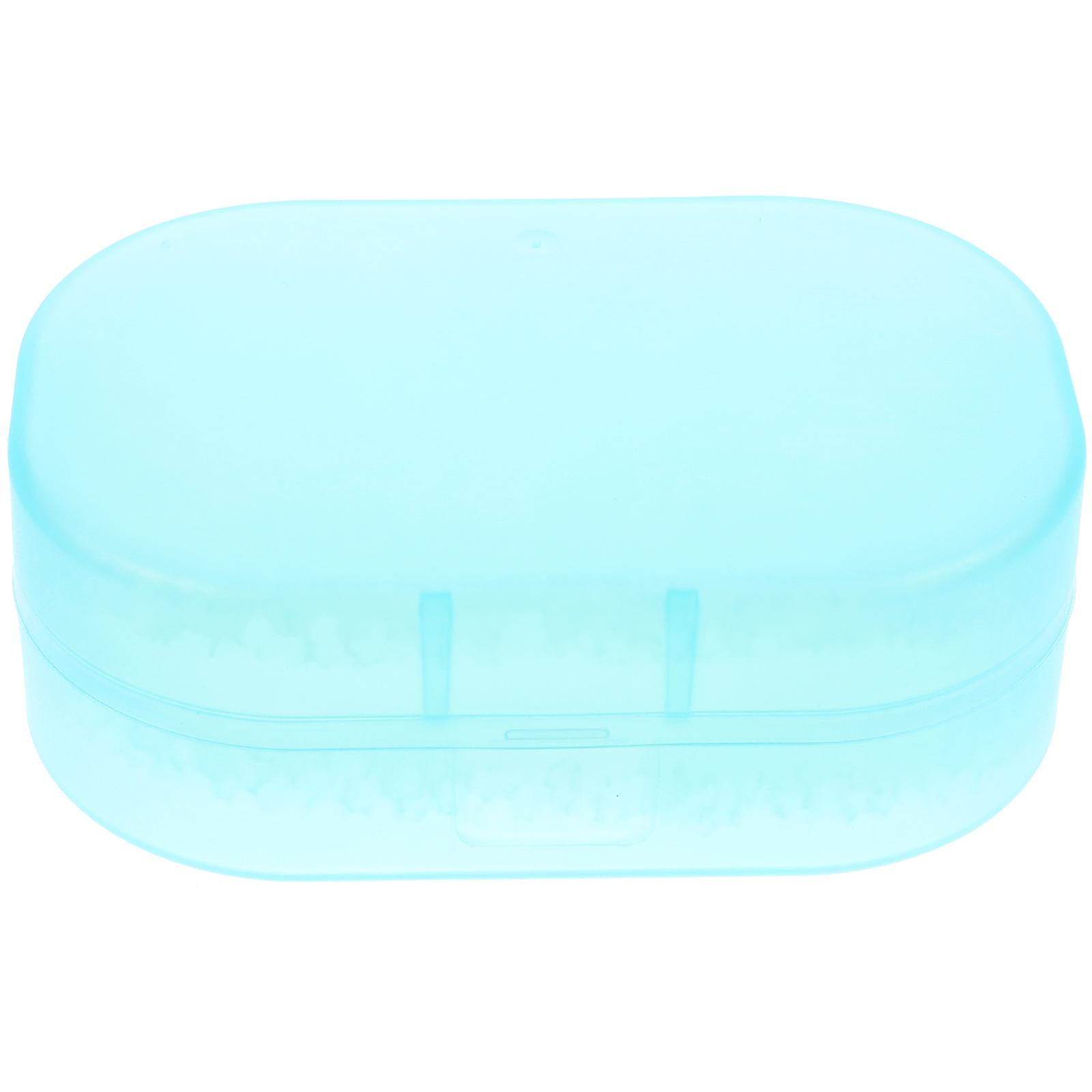 Bathroom Accessories Soap Container Water Absorption Multi-Functional Blue 7x10.5x3.5cm 1Pack