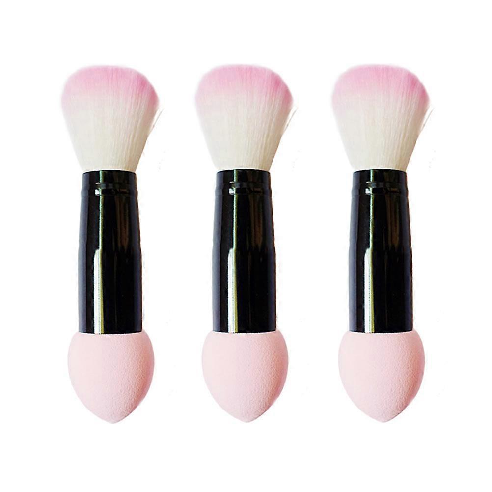 Double-Ended Makeup Brush Professional Foundation Application For Daily Makeup 3Pcs