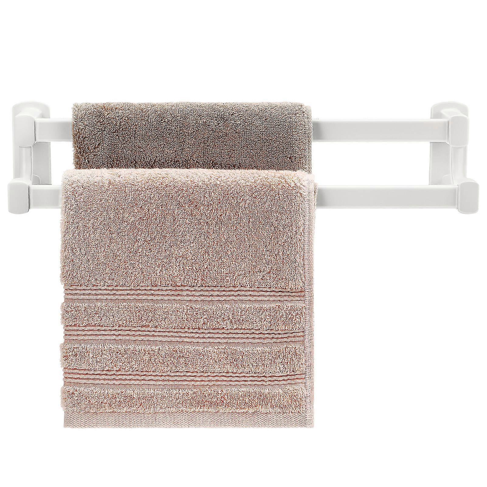 Wall Mounted Hand Towel Holder Double Towel Rack Bathroom Accessories Home Bathrooms 40.00X10.20X8.40CM Large Capacity Storage 1Set