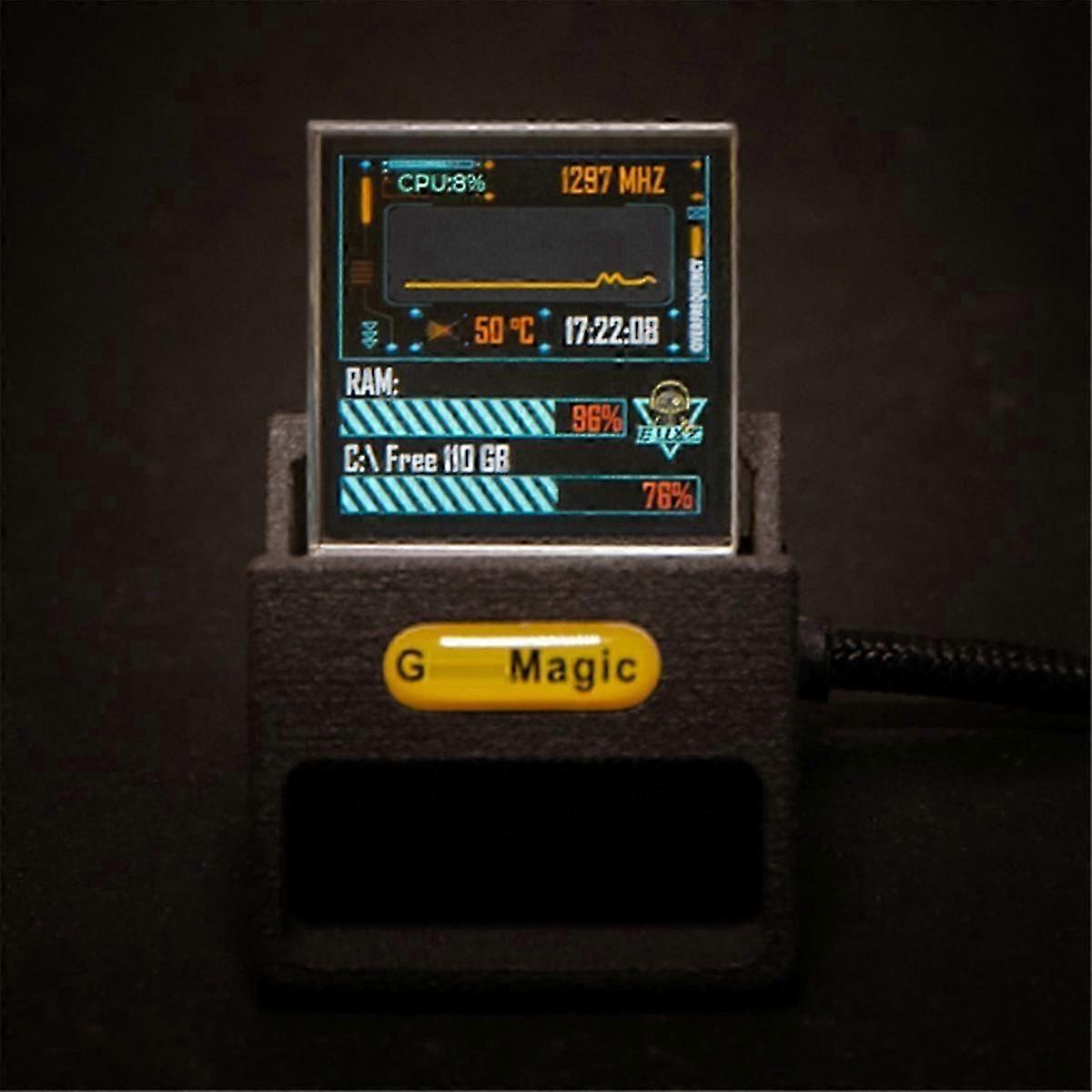 Bitcoin Stock Ticker Monitor Weather Digital Display Clock GIF Picture Playback Built-in Gyro Senso