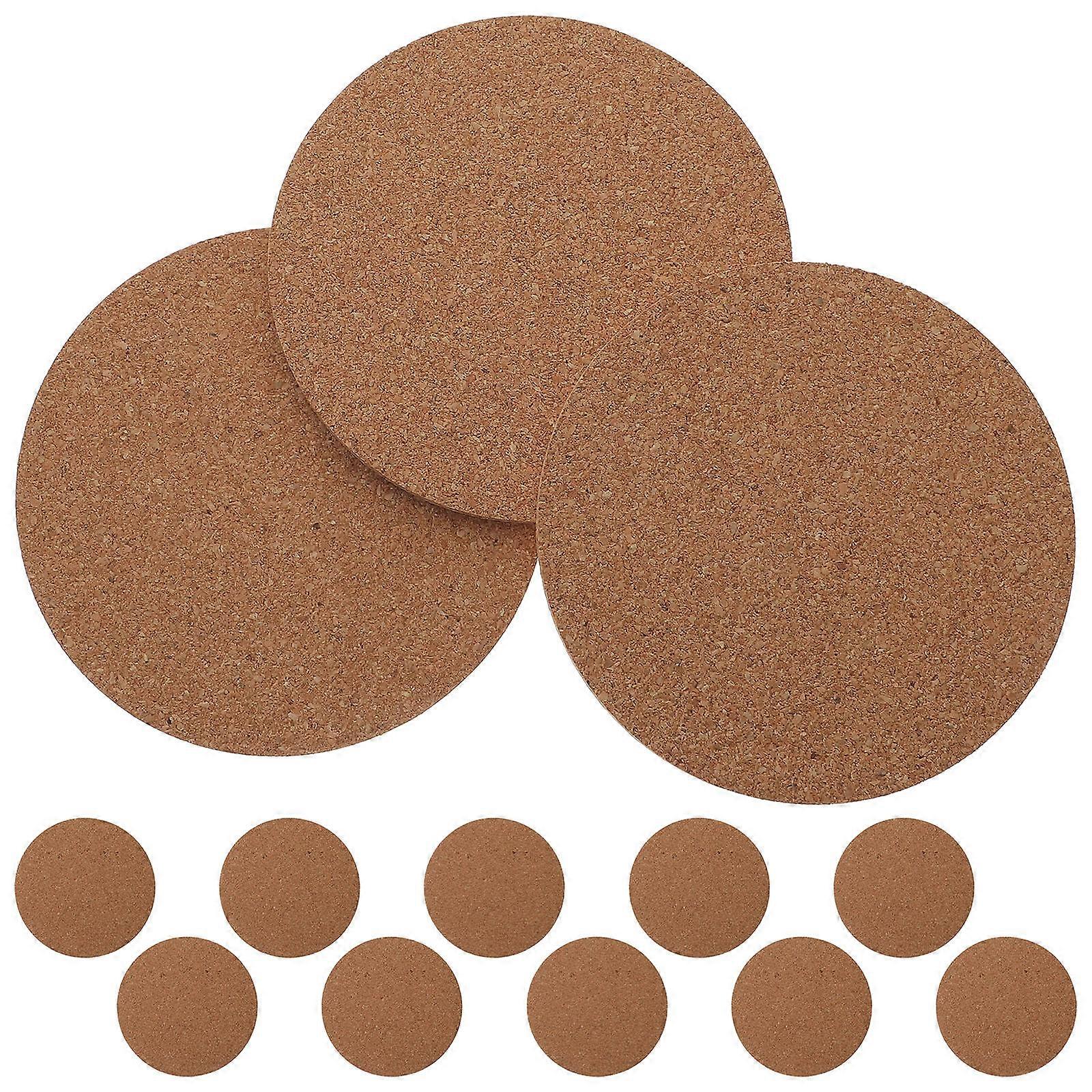 Cork Coasters Round Unfinished Blank For Diy Crafts Light Brown 10X10X0.3cm Non-Slip 30Pcs