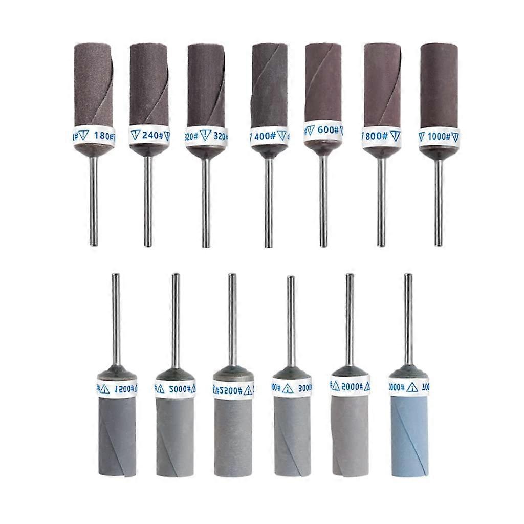 2.35 mm Shank Grit 180-7000 Wet And Dry Sanding Paper Set, 13-Piece Polishing Heads For Rotary Tools