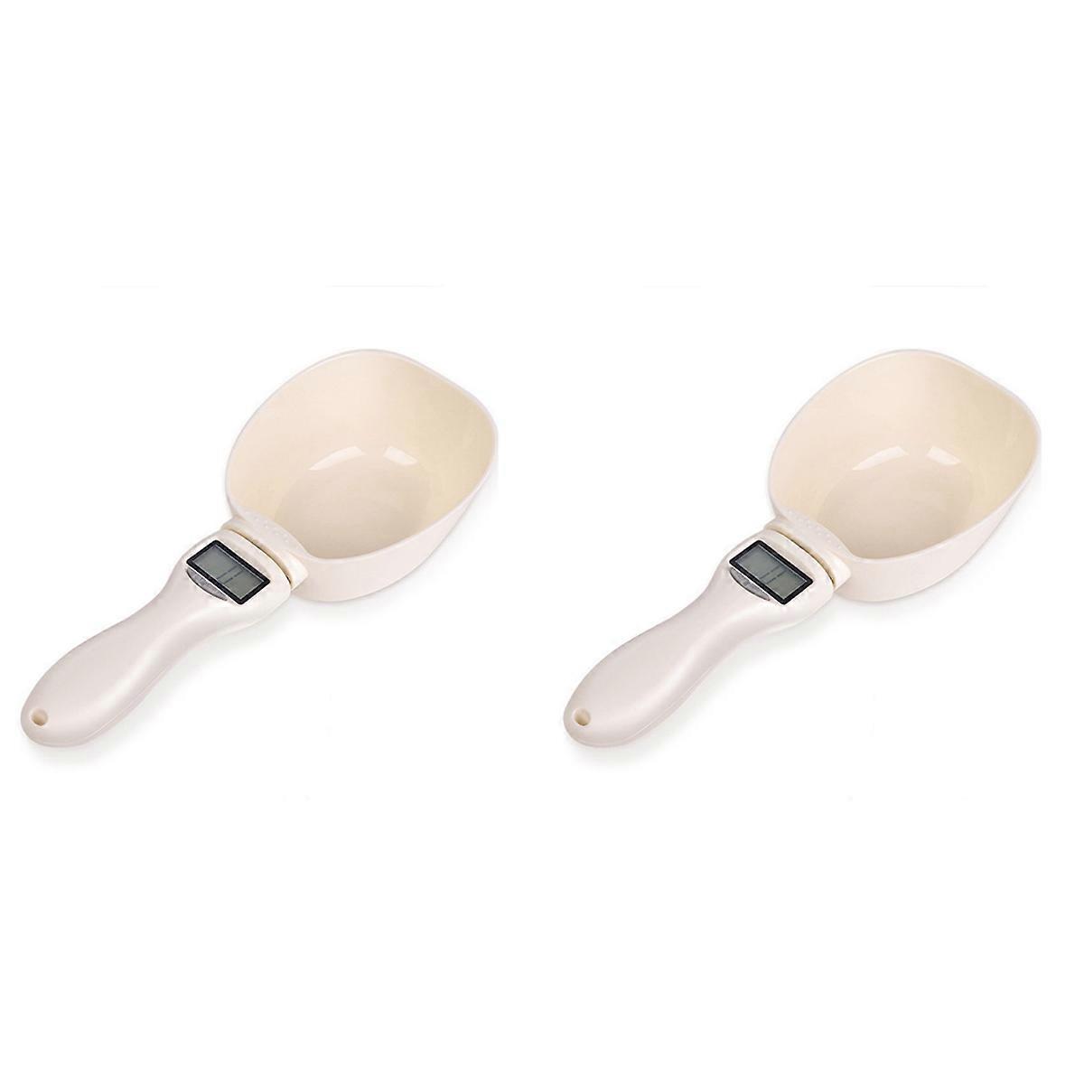 2X Pet Electronic Measuring Tool Dog Feeding Bowl Measuring Spoon Kitchen Scale Digital Display