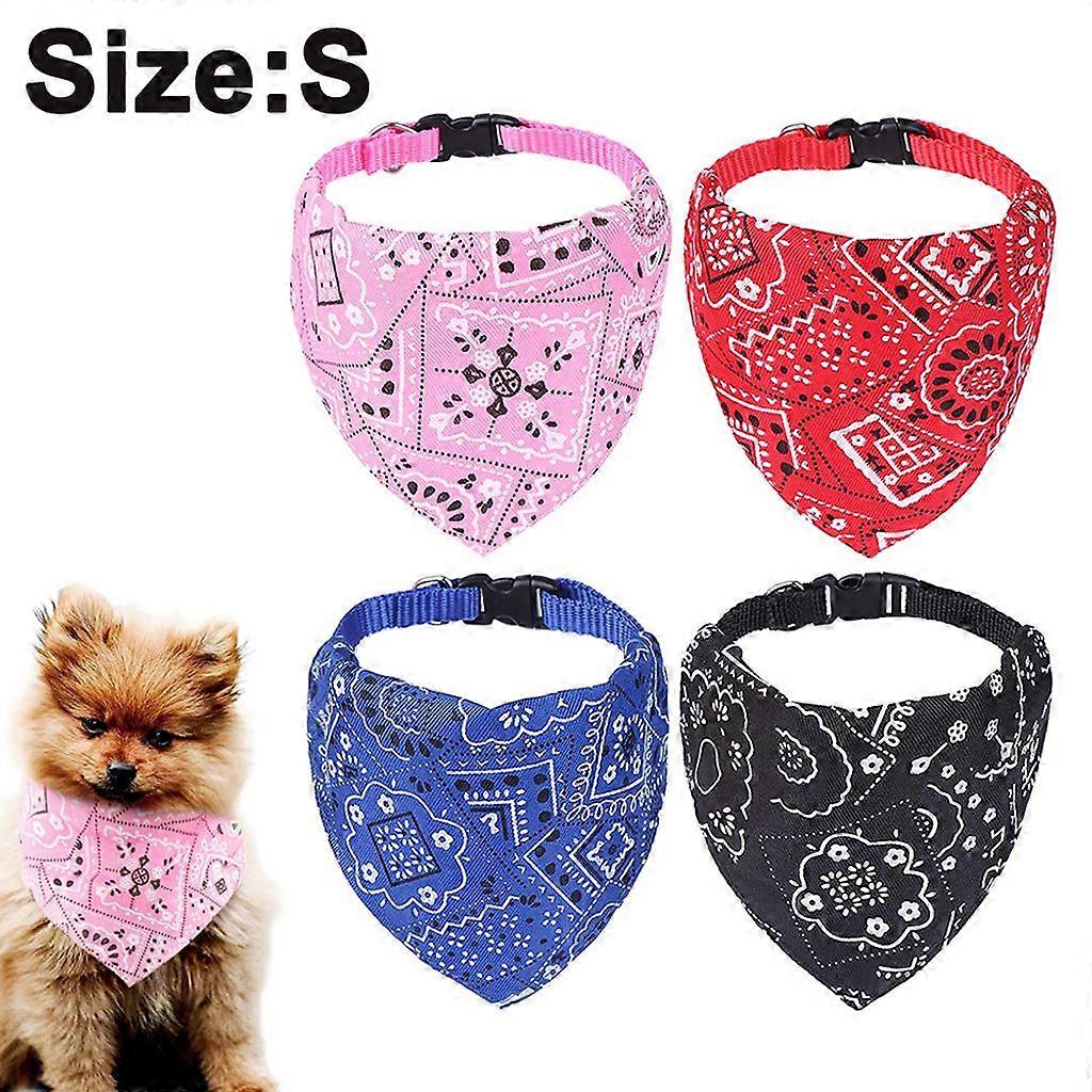 Dog Bandanas - 4pcs, Adjustable, for Small/Medium Pets