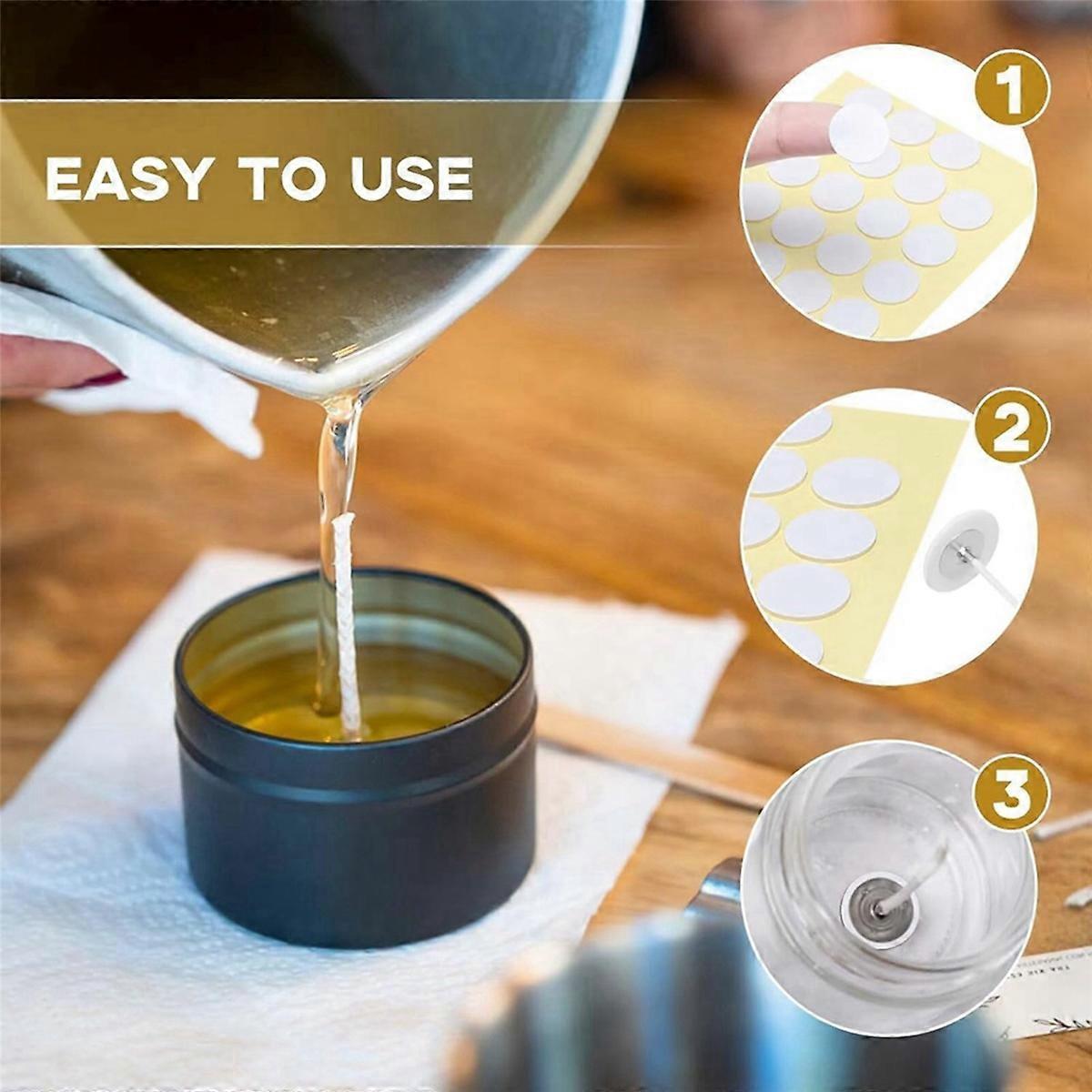 Diy Candle Material 480 Pieces Double-Sided Tape for Candle Wicks Candle Wick Fixing Sticker Diamete