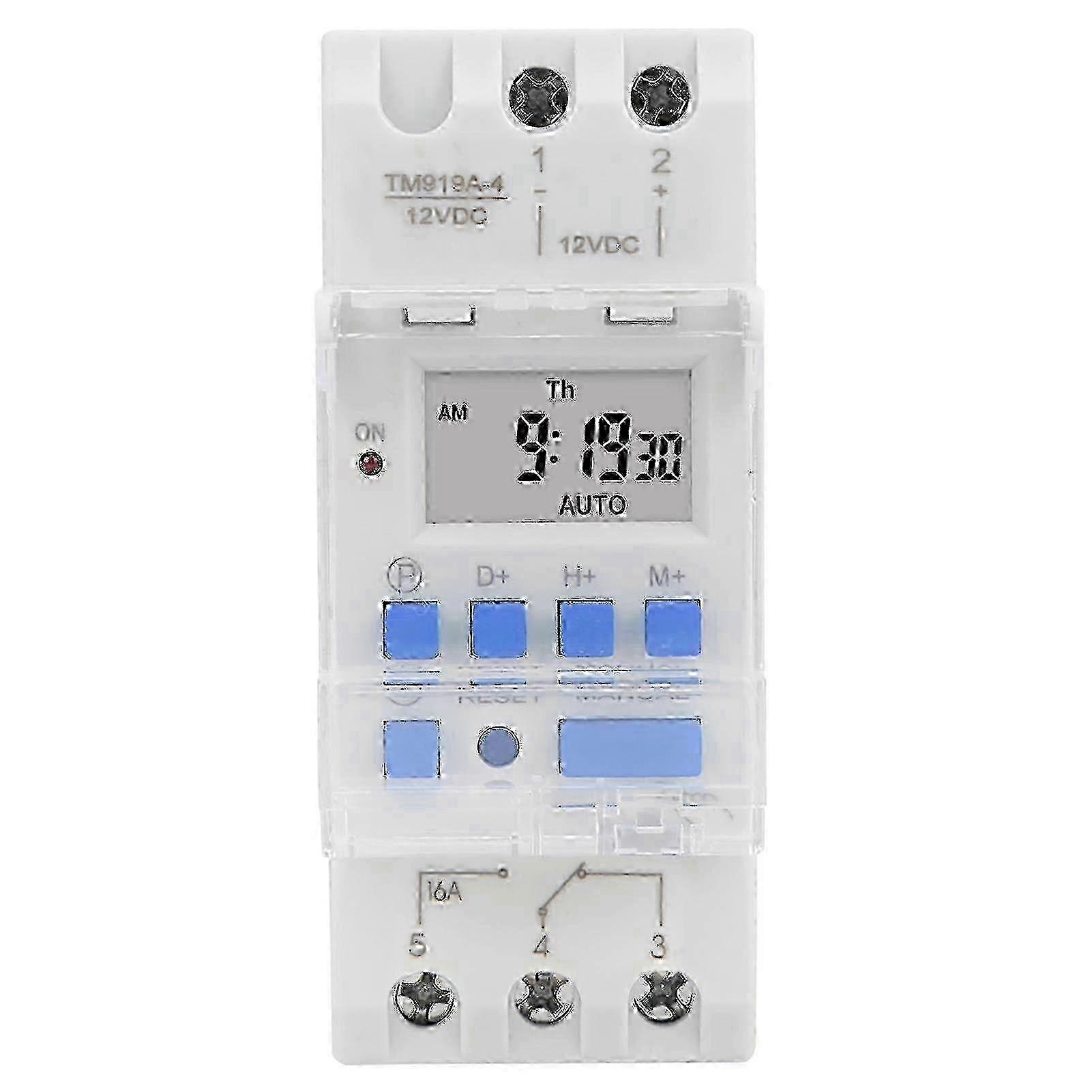 12V DC 16A Timer Switch with Weekly Countdown and Removable Battery for EU SZRH A-C
