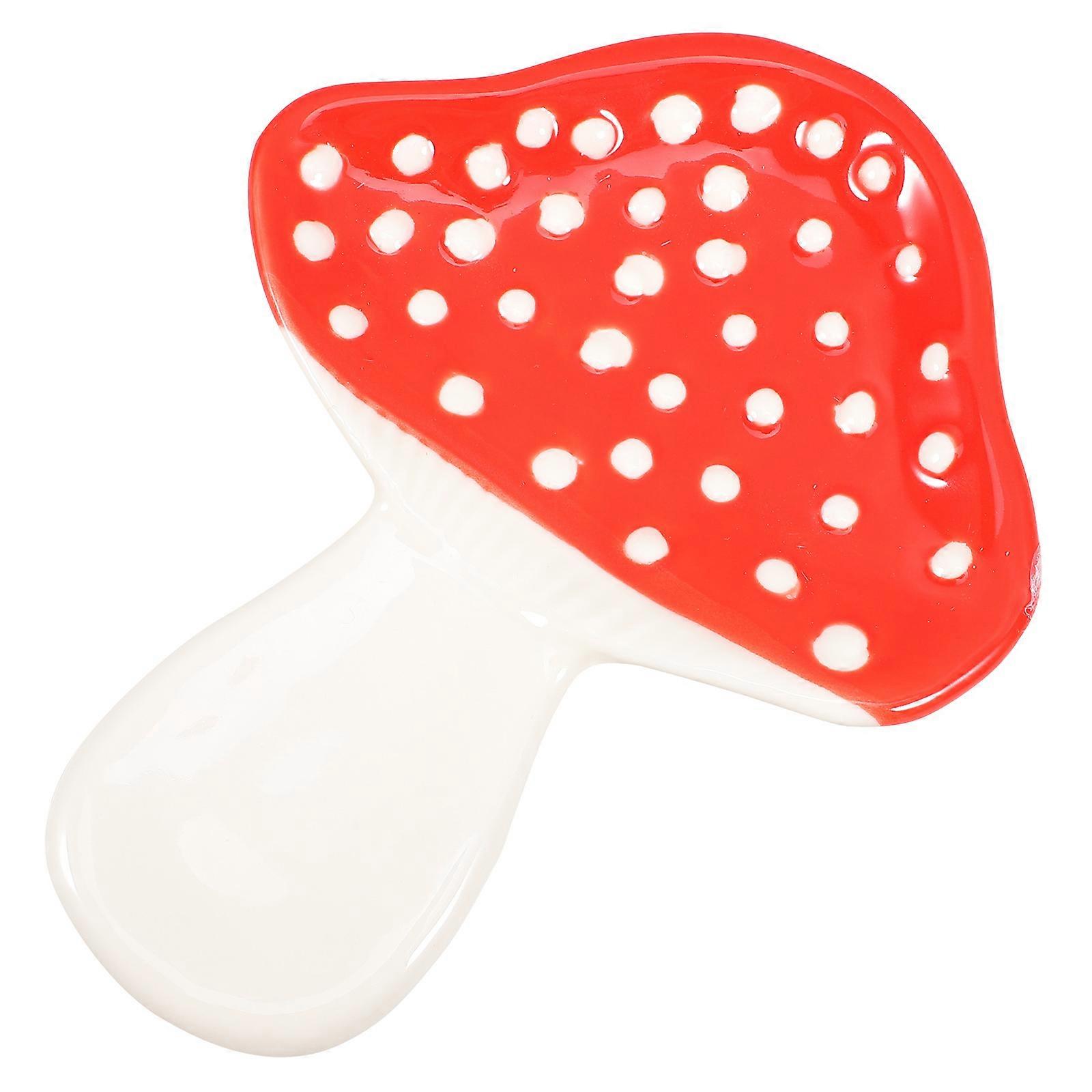 Ceramic Mushroom Spoon Rest for Kitchen Countertop Practical Utensil Holder in Assorted Colors for