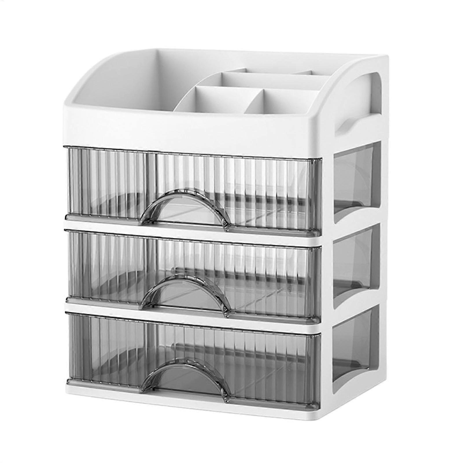 Cosmetic Storage Drawers, Display Cases, Makeup Organizer, Countertop Storage White