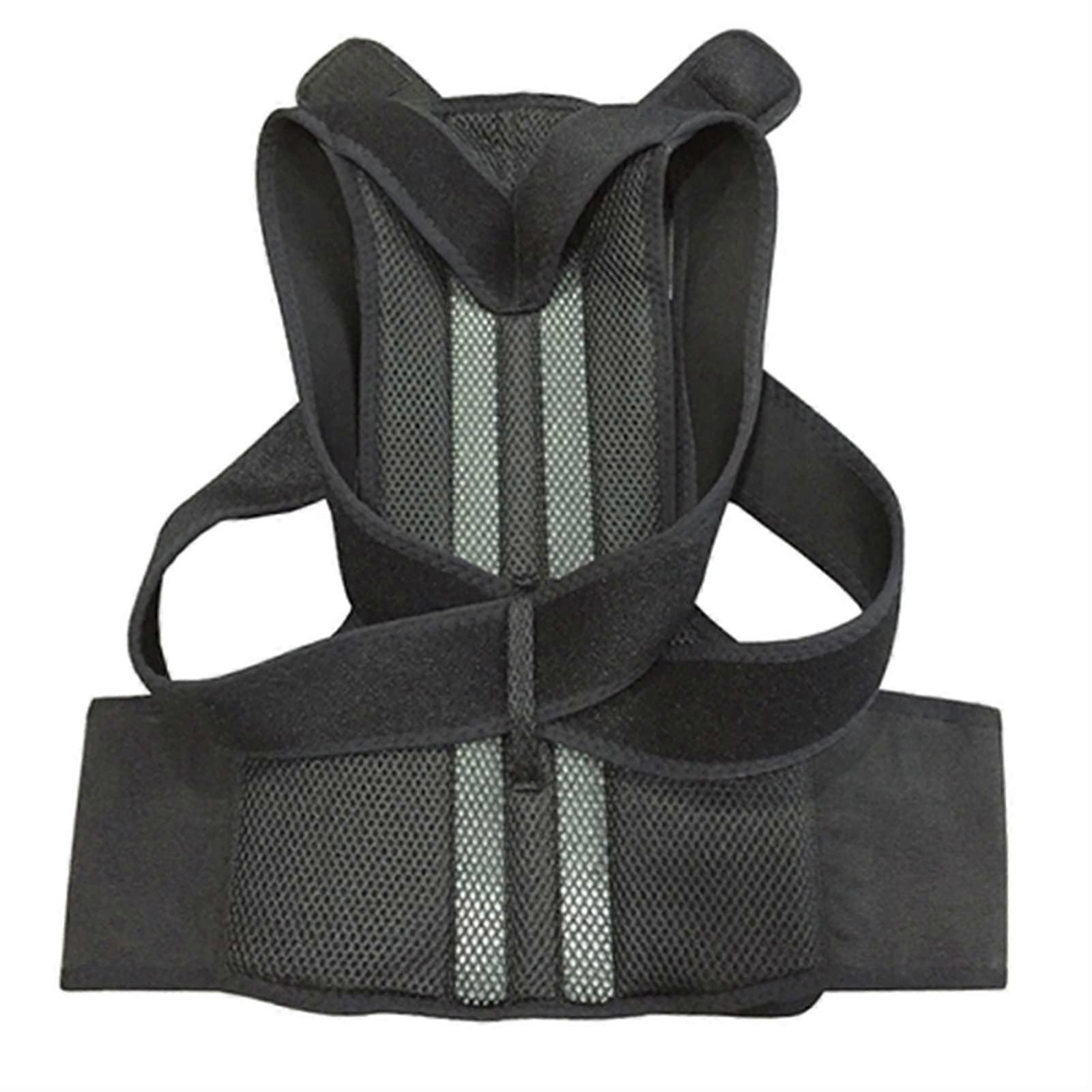 Back Support Belt Orthopedic Posture Corset For Men - Back Stretcher, Round Shoulder, Posture Corrector, Black, Size M