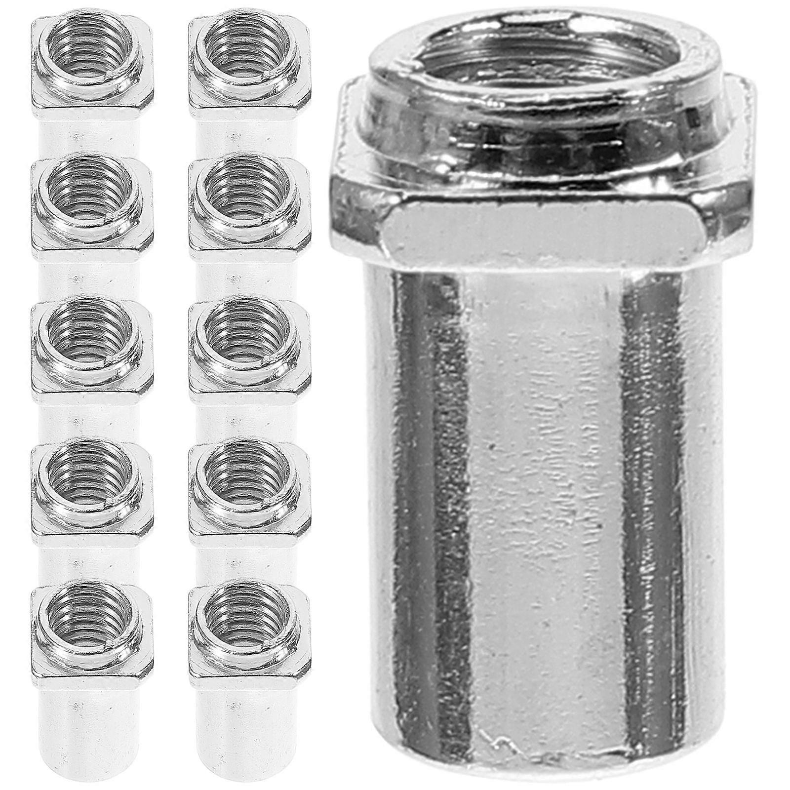 Drum Swivel Nut Replacement Part For Drum Hardware Silver 1.5x0.9cm Threaded Tension Reception 20Pcs
