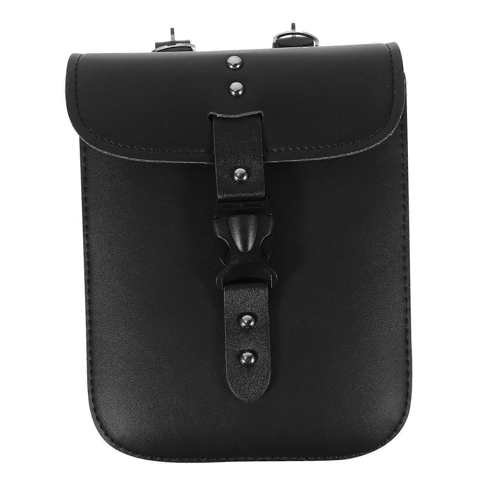 Black Motorcycle Handlebar Bag Waterproof Saddlebag for Traveling 23 x 18 x 10 cm 1Set