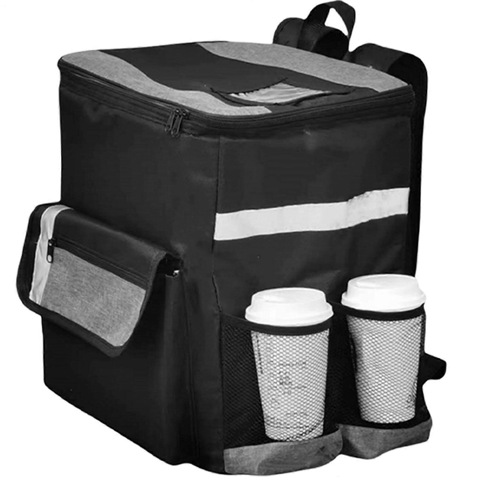 Food Delivery Backpack Insulated Pizza Bag with Reflective Strip, Multicolor