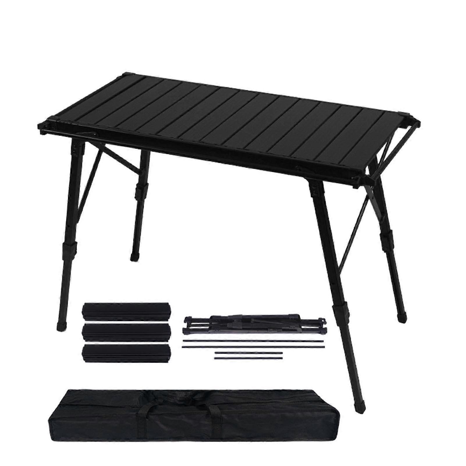 Foldable picnic table, aluminum alloy, heightadjustable, lightweight, for camping, outdoor.