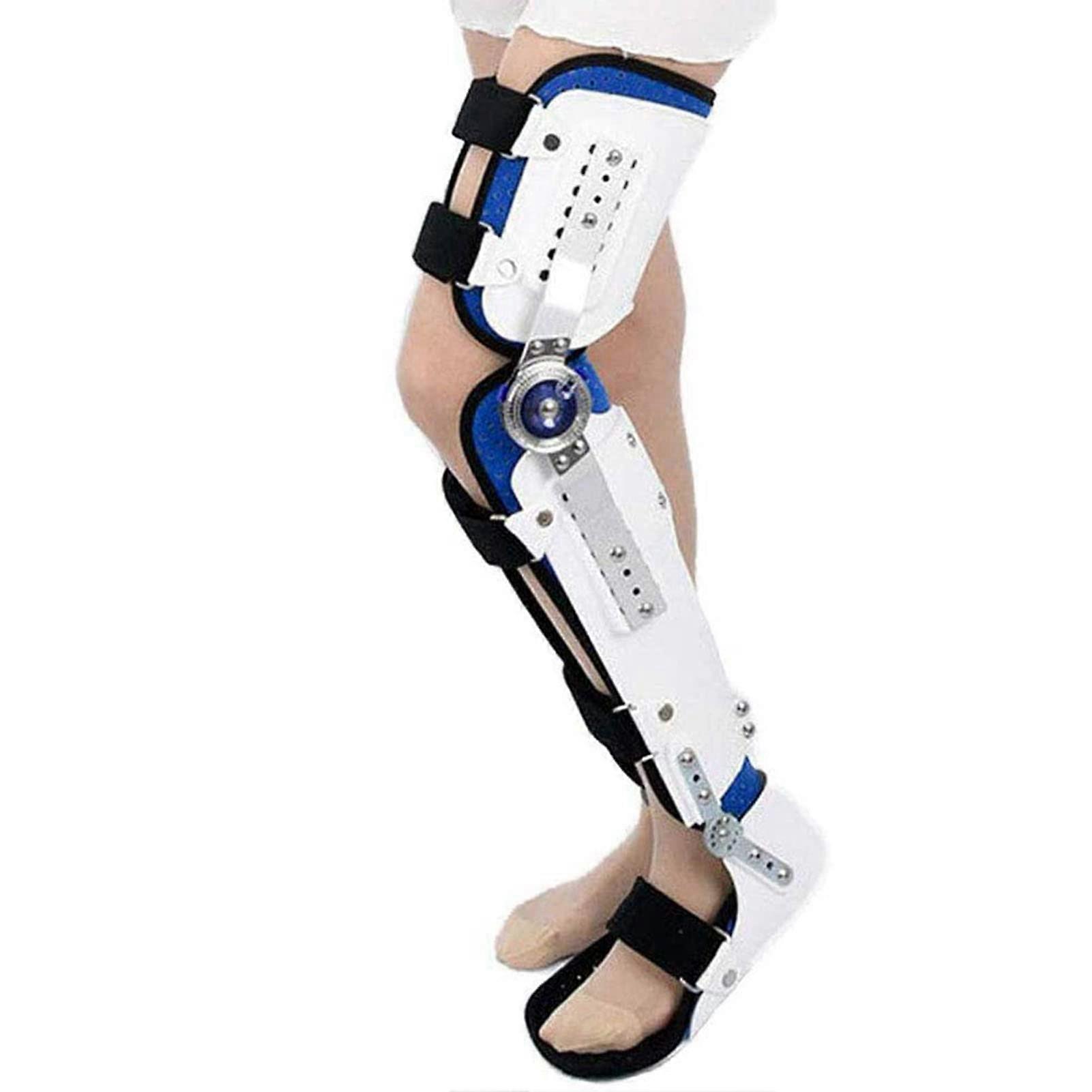 Knee Brace Immobilization Orthosis Adjustable Fixed Limb Support Left Univers White for Pre and Post Surgery