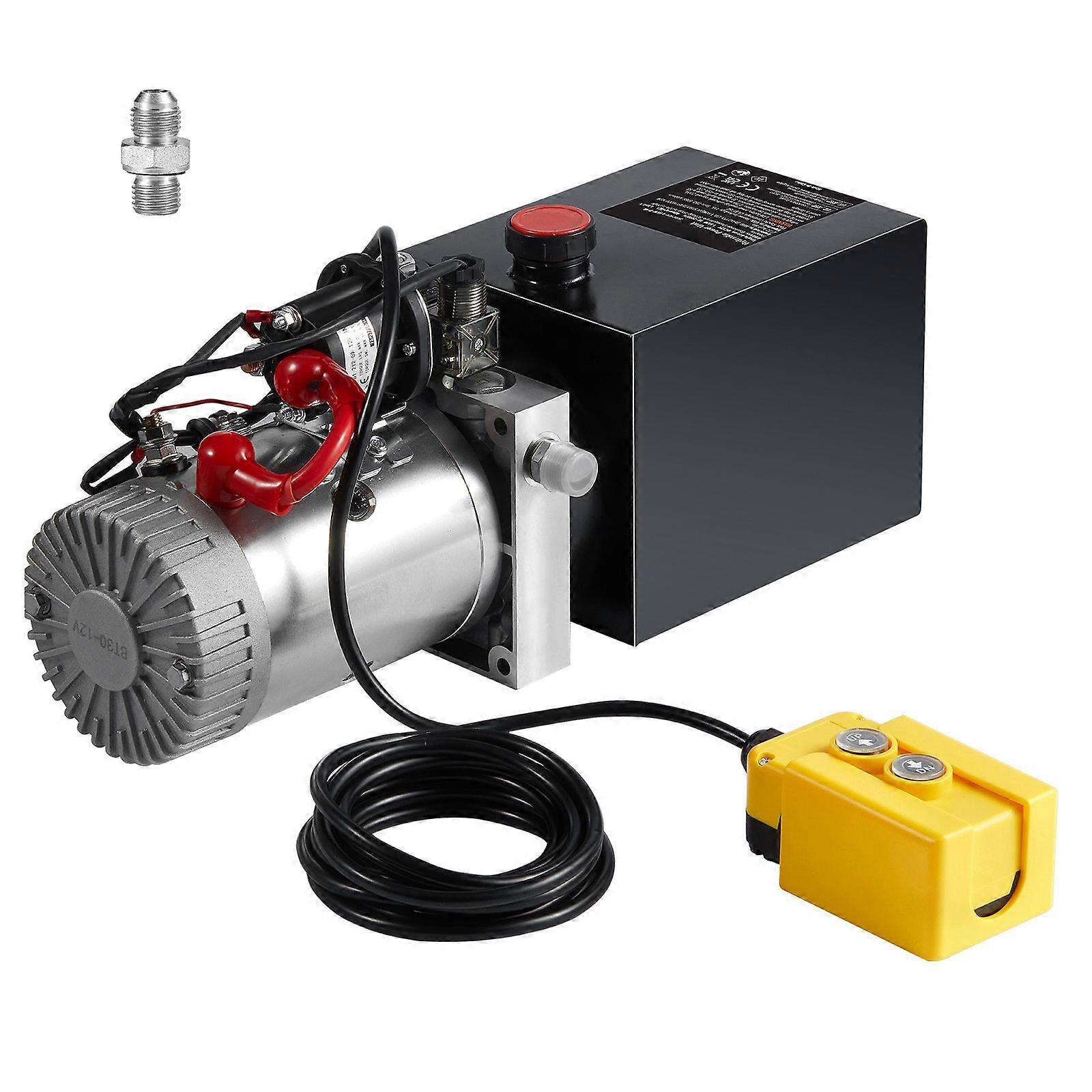 Hydraulic Pump, 4 Quart Hydraulic Power Unit, Single Acting Dump Trailer Pump, for Dump Trailer Car Lifting