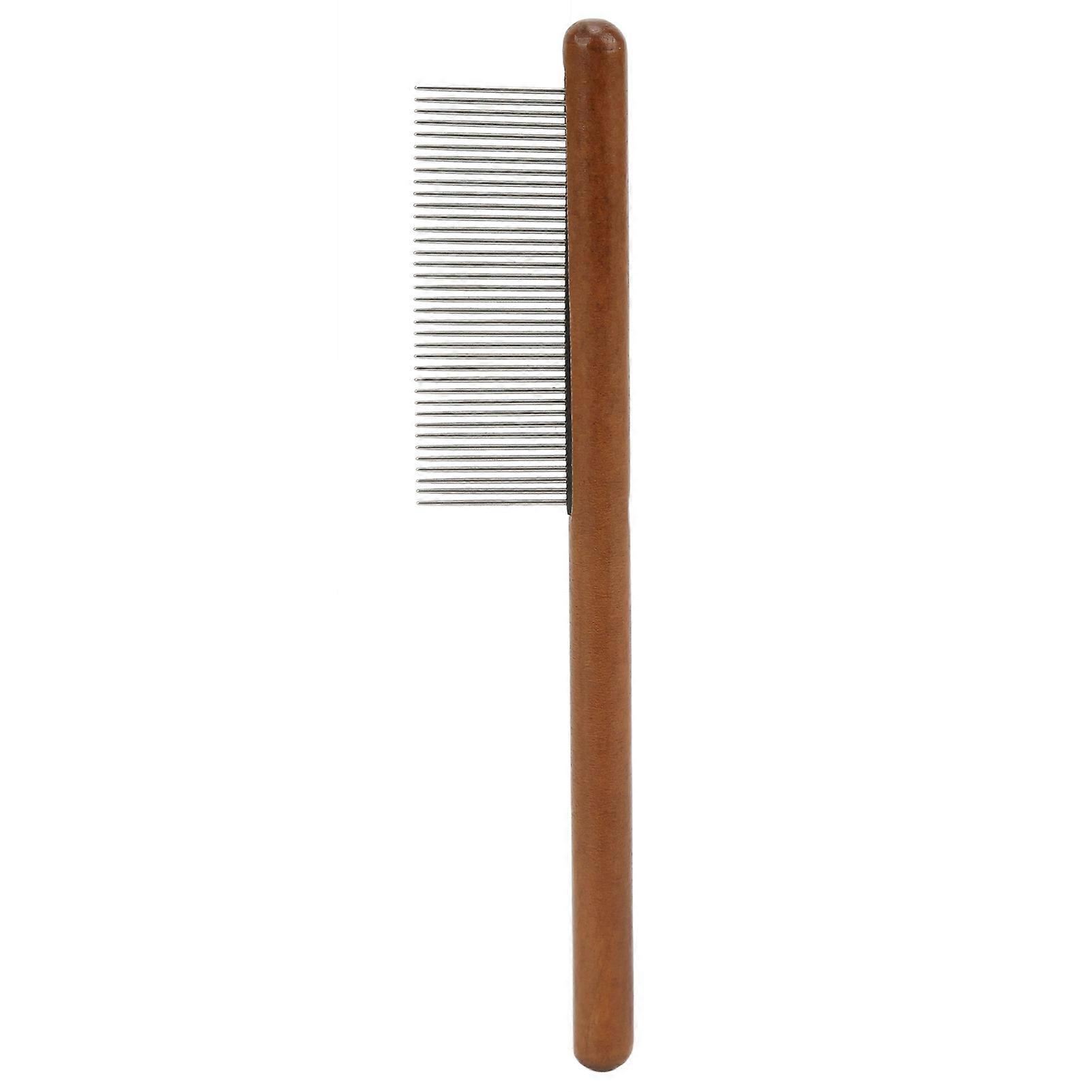 Cat and Dog Comb Remove Floating Hair Reusable Wood Pet Open Knot Comb for Pet Cats DogsF Long Dense Teeth (for Long Hair)