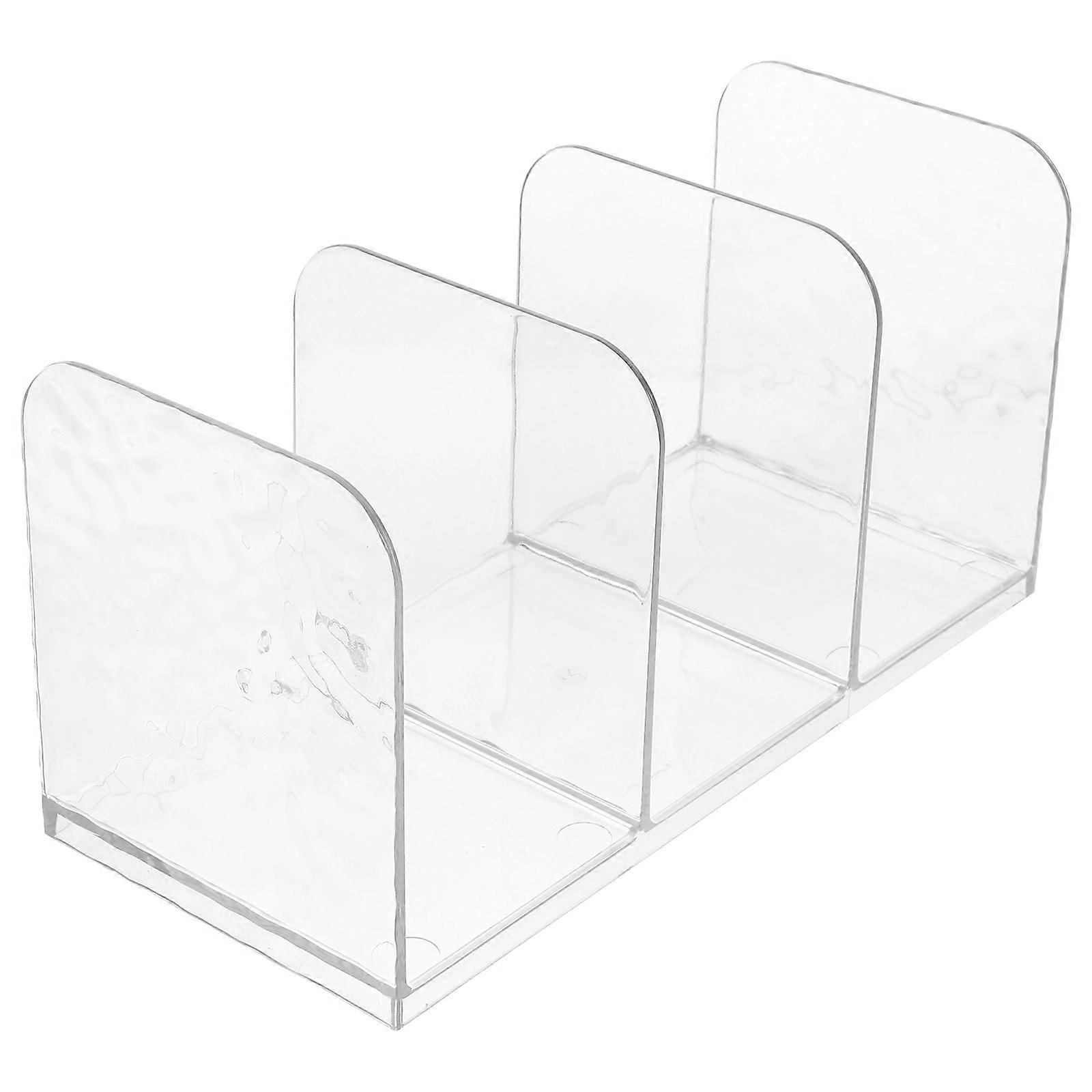 Transparent Desktop Bookshelf Rack File Organizer for Office School Storage Stylish PET Document Holder for Magazines Books Desk Tidy