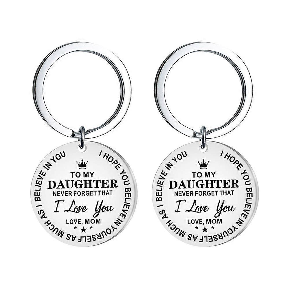 Decorative Keyring Initial Letter Keychain House Keys Round Shape 3x3x0.2cm 2Pcs