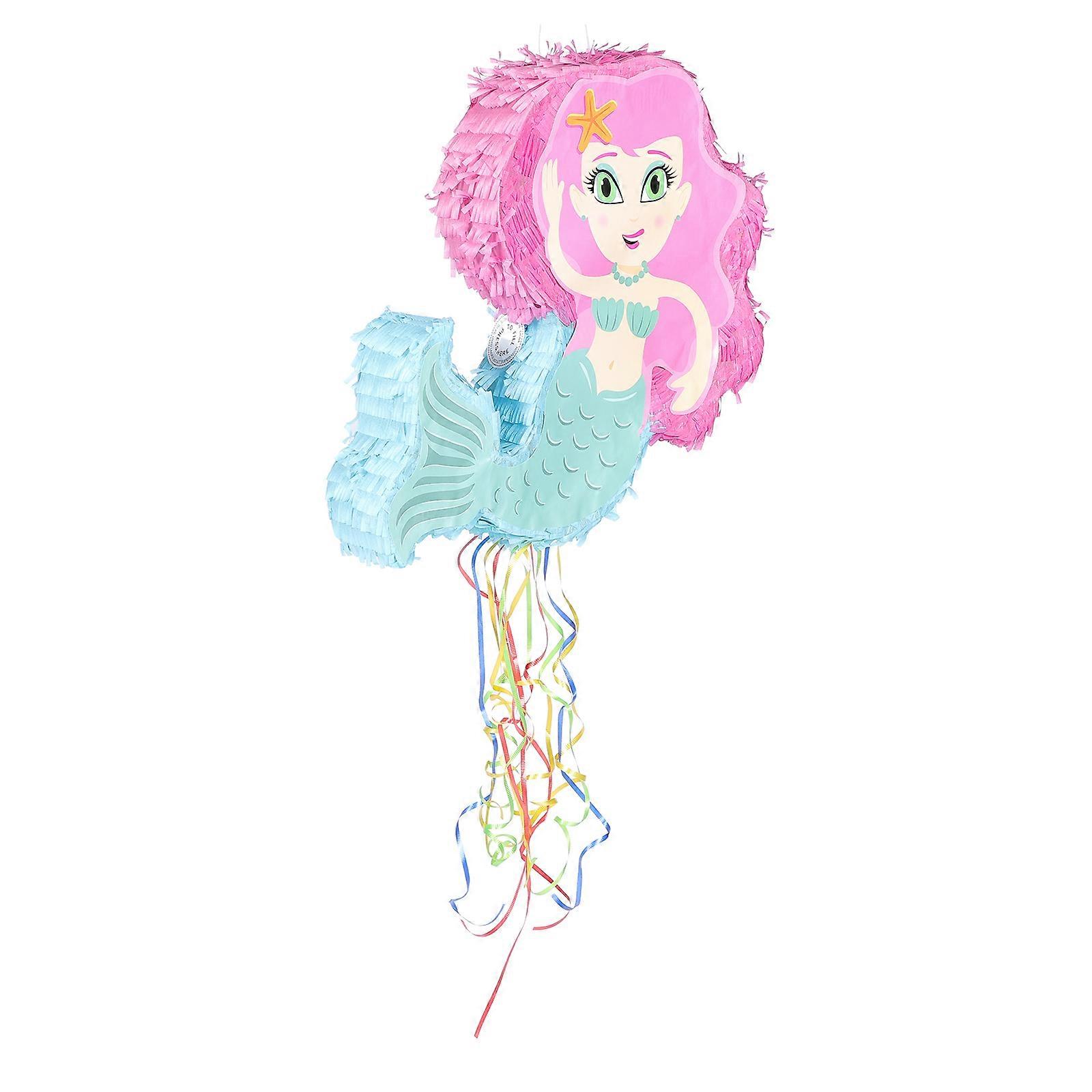 Mermaid Paper Piñata for Birthday Parties – Fillable with Candies, Lightweight & Safe Design for Mermaid Theme Celebrations and Party Favors