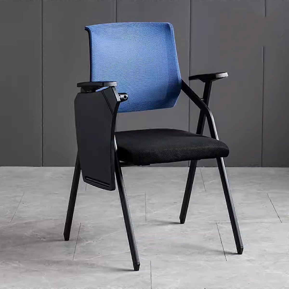 Office Training Chair with Writing Board, Table Arm Chair for Adults (Blue)