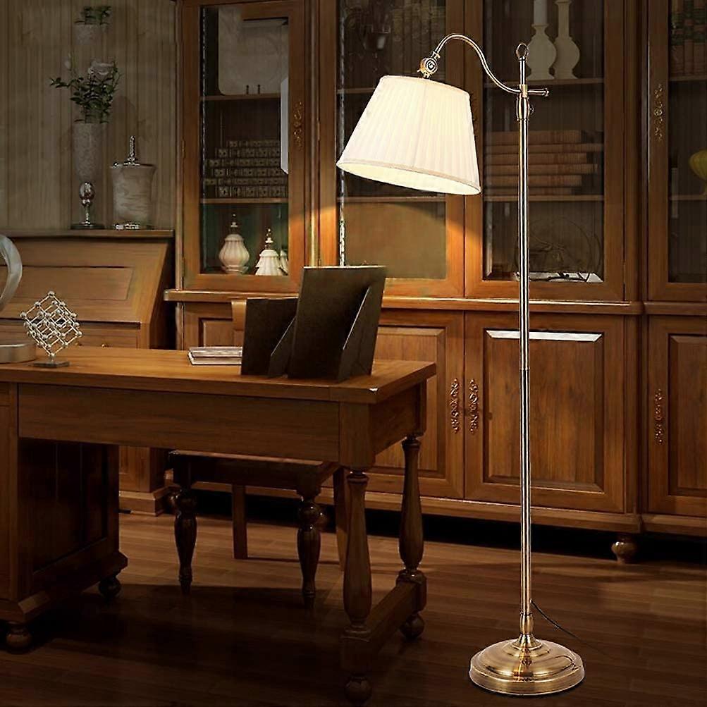 Vintage Floor Lamp with Remote, 12W LED Dimmable, Fabric Shade, Bronze