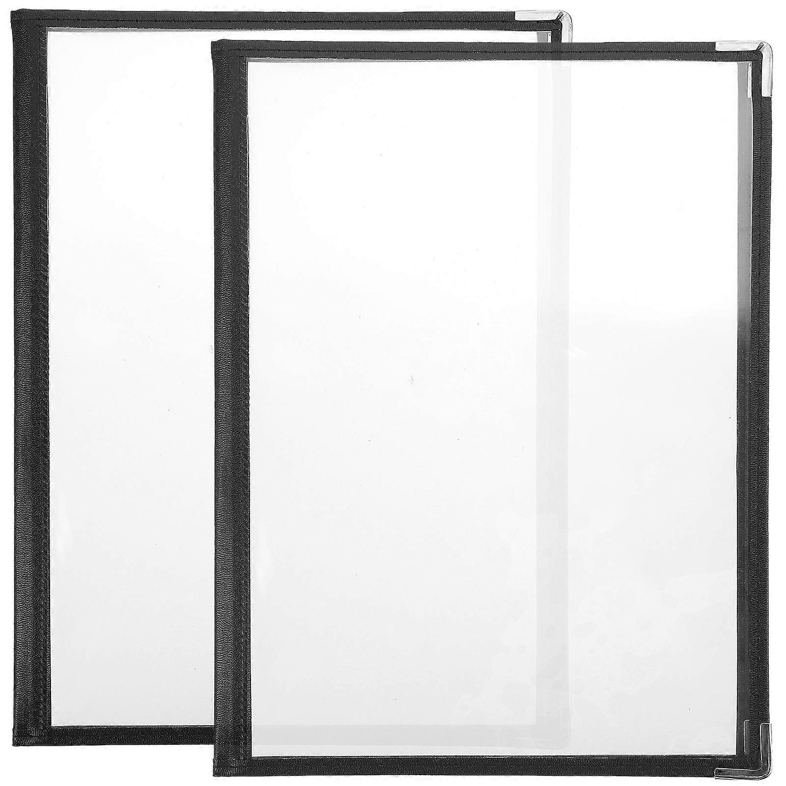 Commercial Menu Holders Transparent Style Binder Cover Easy to Read Space Saving PVC Material 31.80X23.50X1.00CM 2Pcs