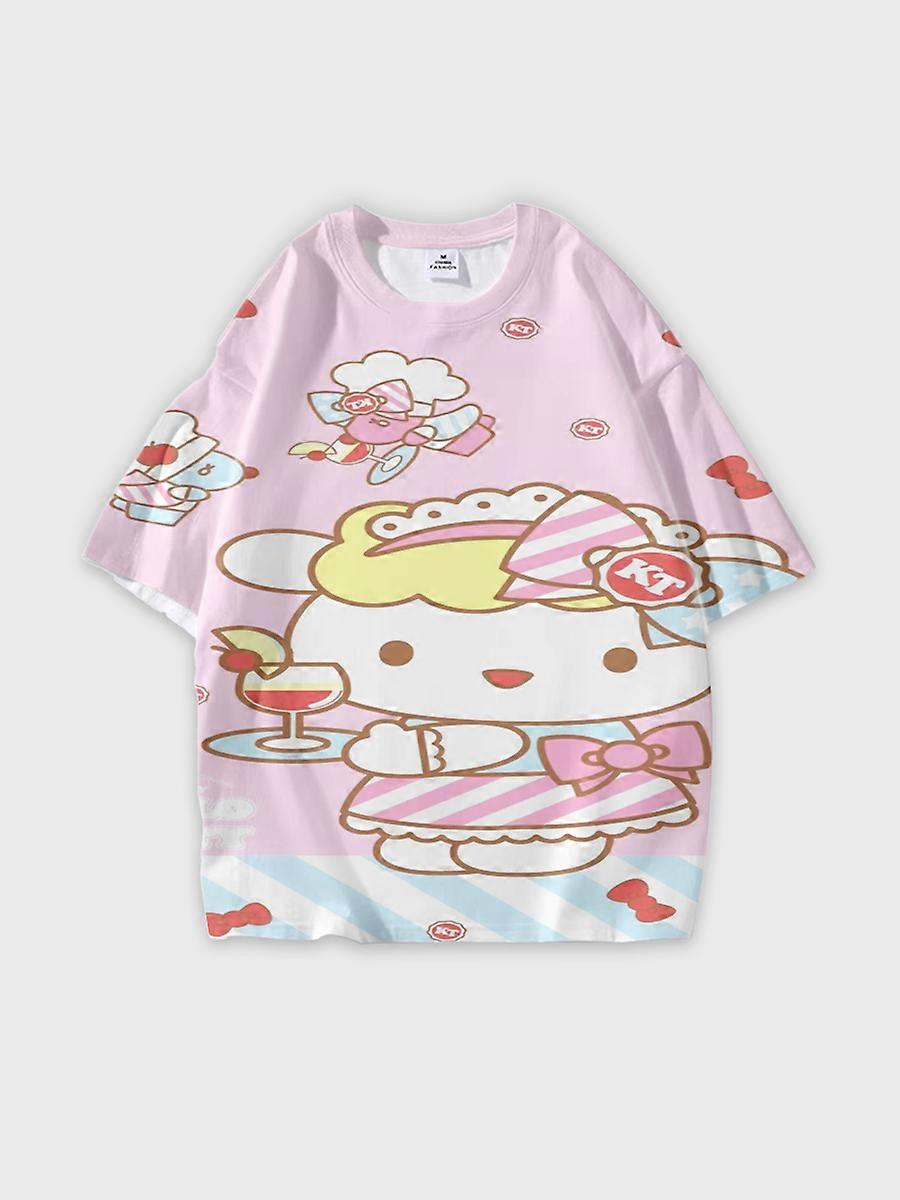 T-shirt round neck Pattern loose short sleeve JW1522