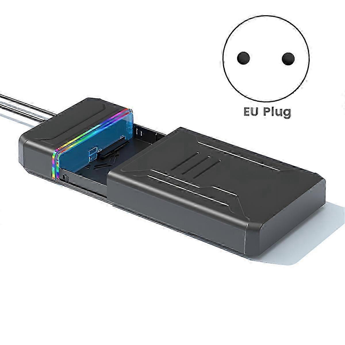 Hard Disk Enclosure SATA to Type C Hard Drive Box with Led External HDD for 2.5 3.5 Inch Hard Disk Up to 6Gbps EU Plug