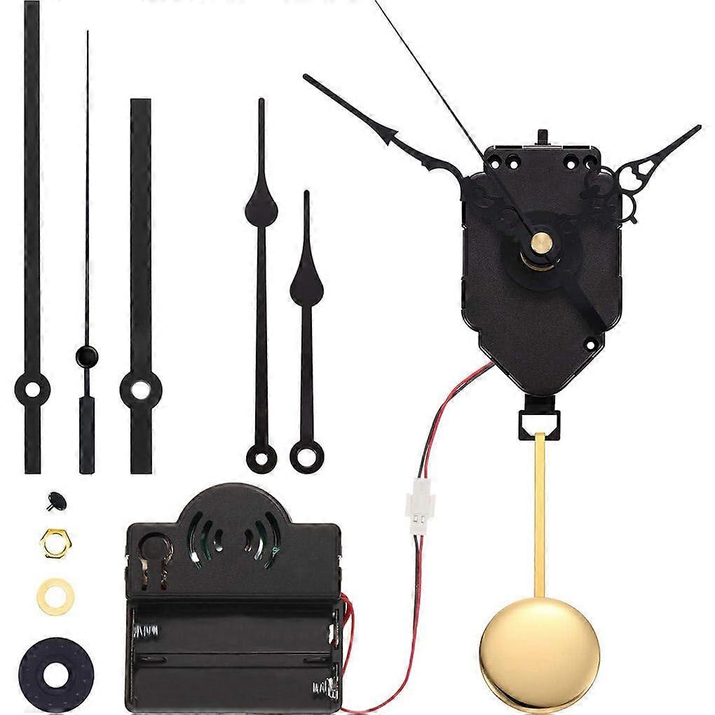Crossstitch swing clock with Westminster chime, quartz pendulum movement mechanism, hanger, movement
