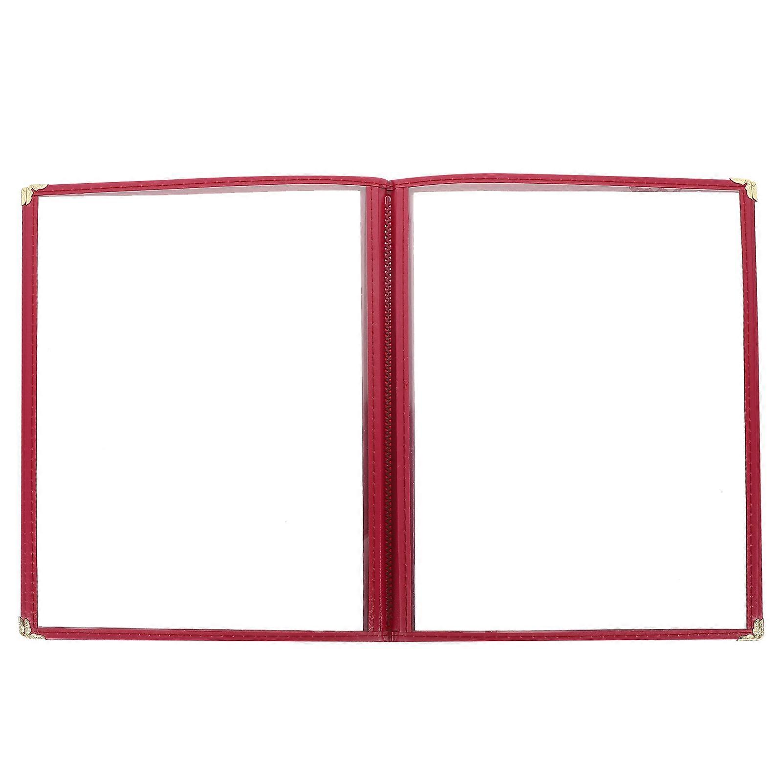 Transparent Menu Cover Restaurant Use Red Color 31.50X23.50X1.00CM Water Resistant 1Pack