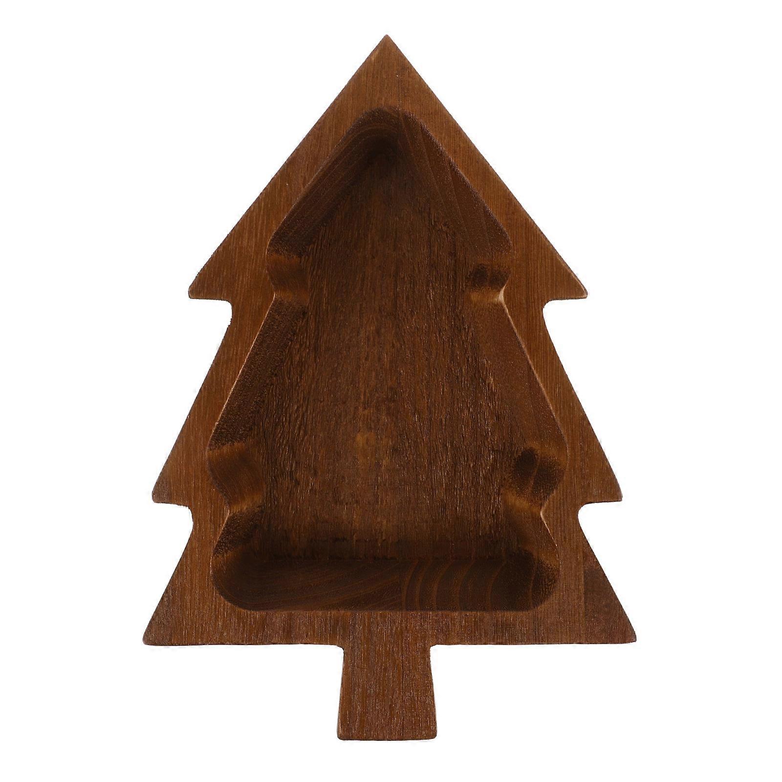 Tree Shaped Platter Wood Appetizer Tray For Home Use Parties Family Gatherings 9.4×6.7×1.9in Dessert Holding 1Pcs