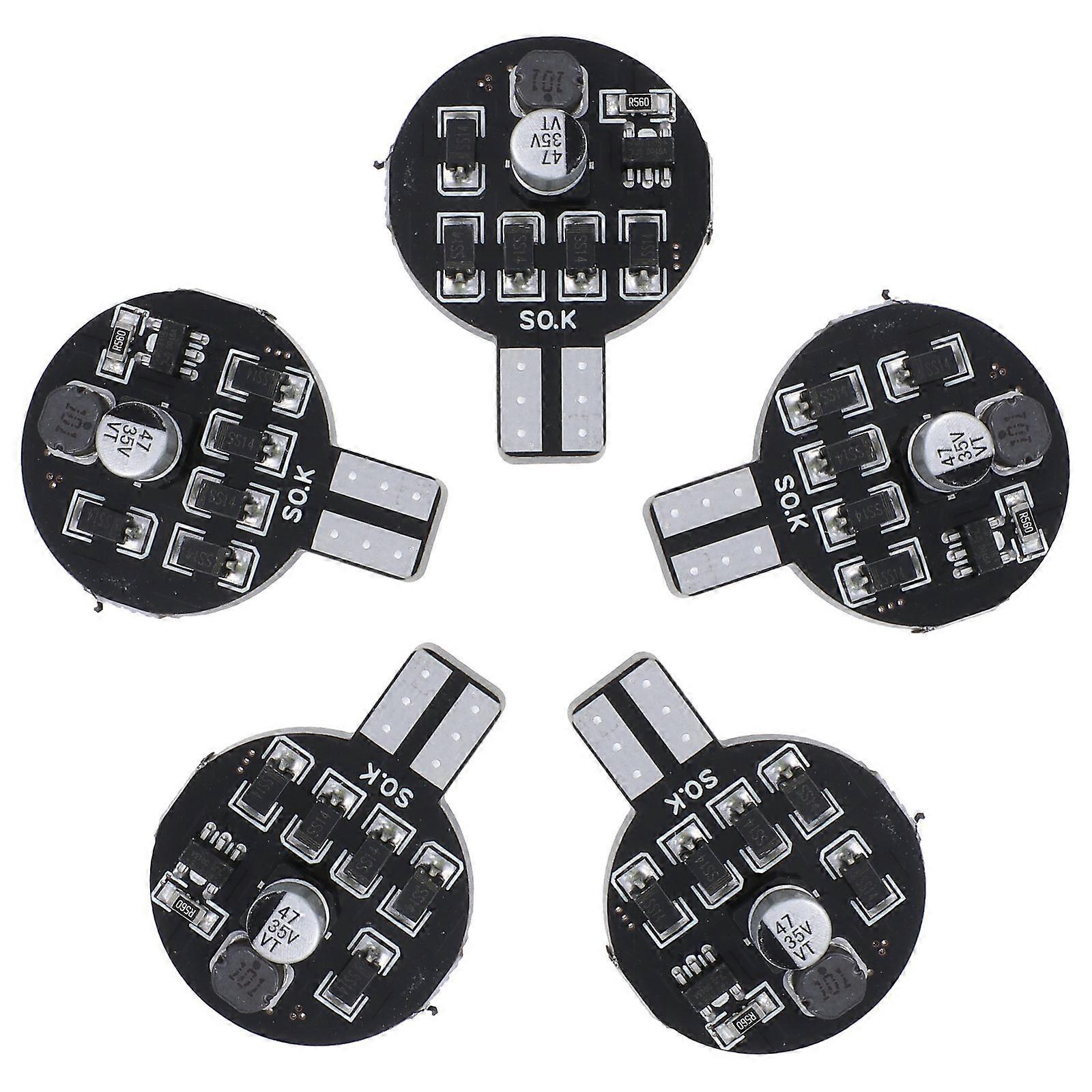 Car Lamp Low Power Consumption Car Bulb License Plate Lighting Faster On Off Response 5Pcs