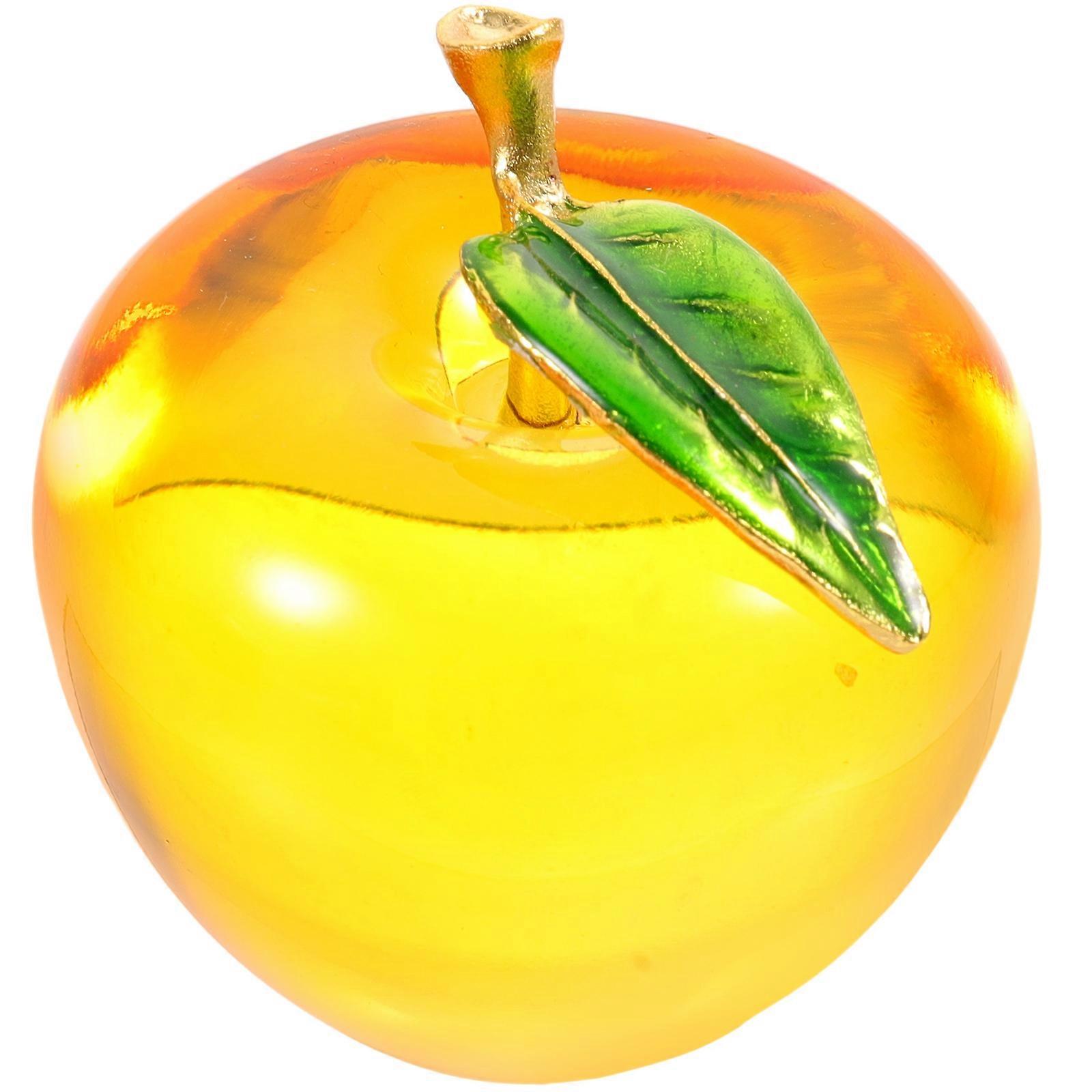 Crystal Apple Ornament for Home Decor Transparent Desk Decoration Ideal Gift Small Size
