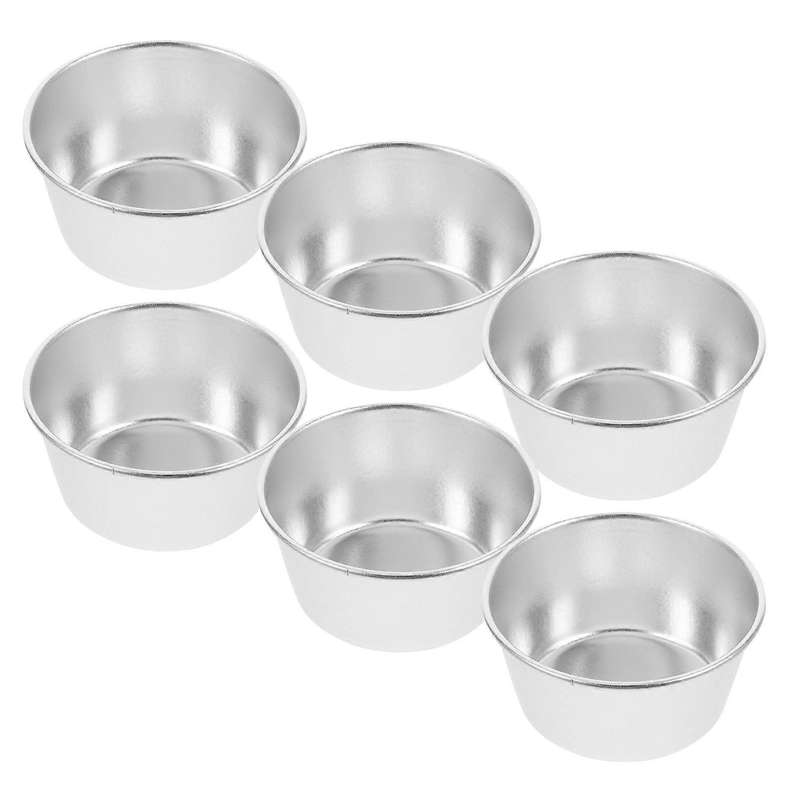Silver Pudding Cups Non-Stick Heat Resistant Baking Mold For Baking Lovers 6Pcs