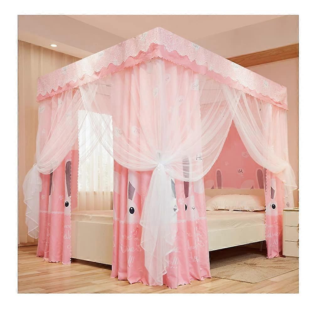 4 Corner Post Bed Canopy, Windproof Bed Cover, Mosquito Net with Stainless Steel Stand (Color: G) Ref: 5301