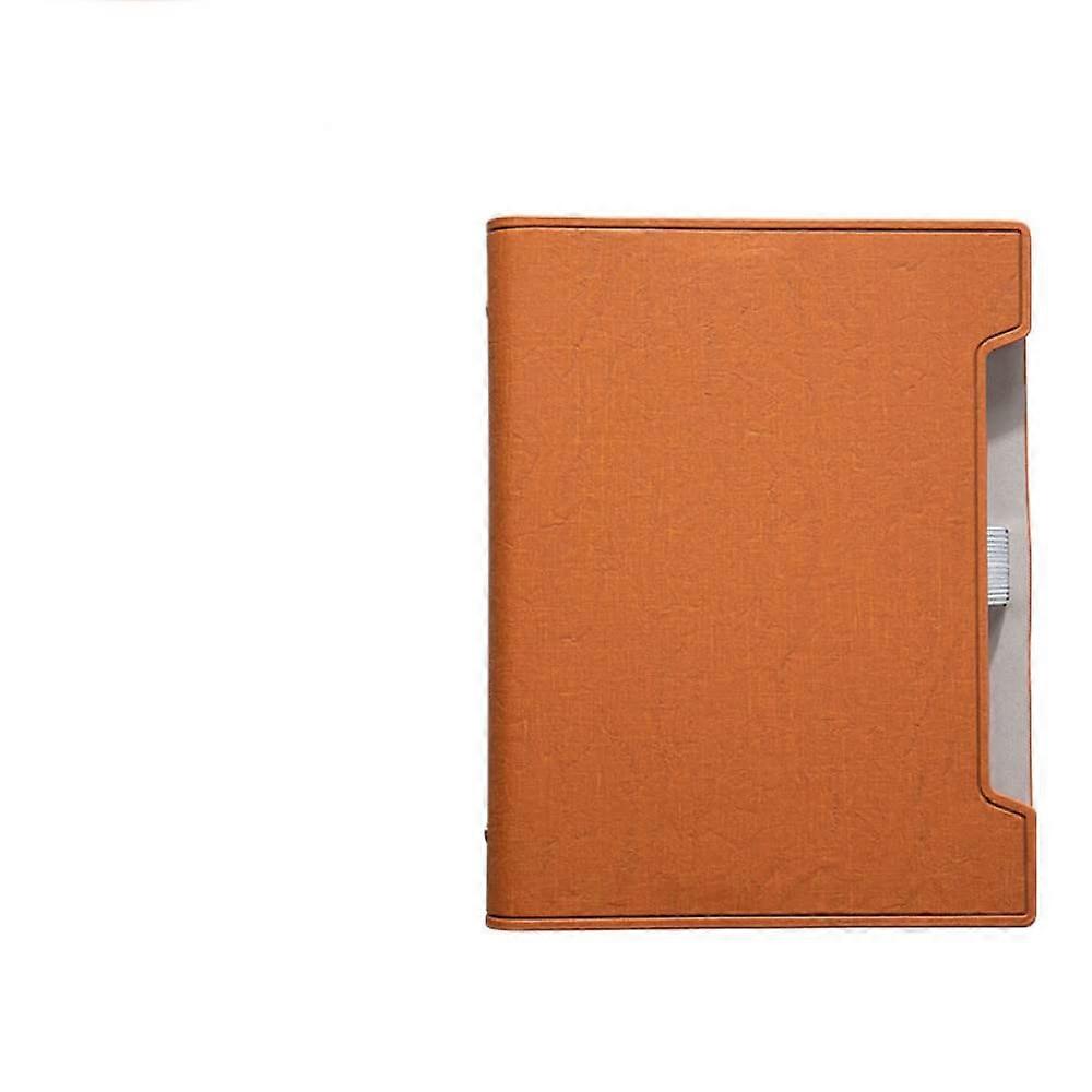 A5 Leather Notebook Binder 6-Ring Planner, Brown, Office Business Notebook, Refill Pack Included, 1 Pc