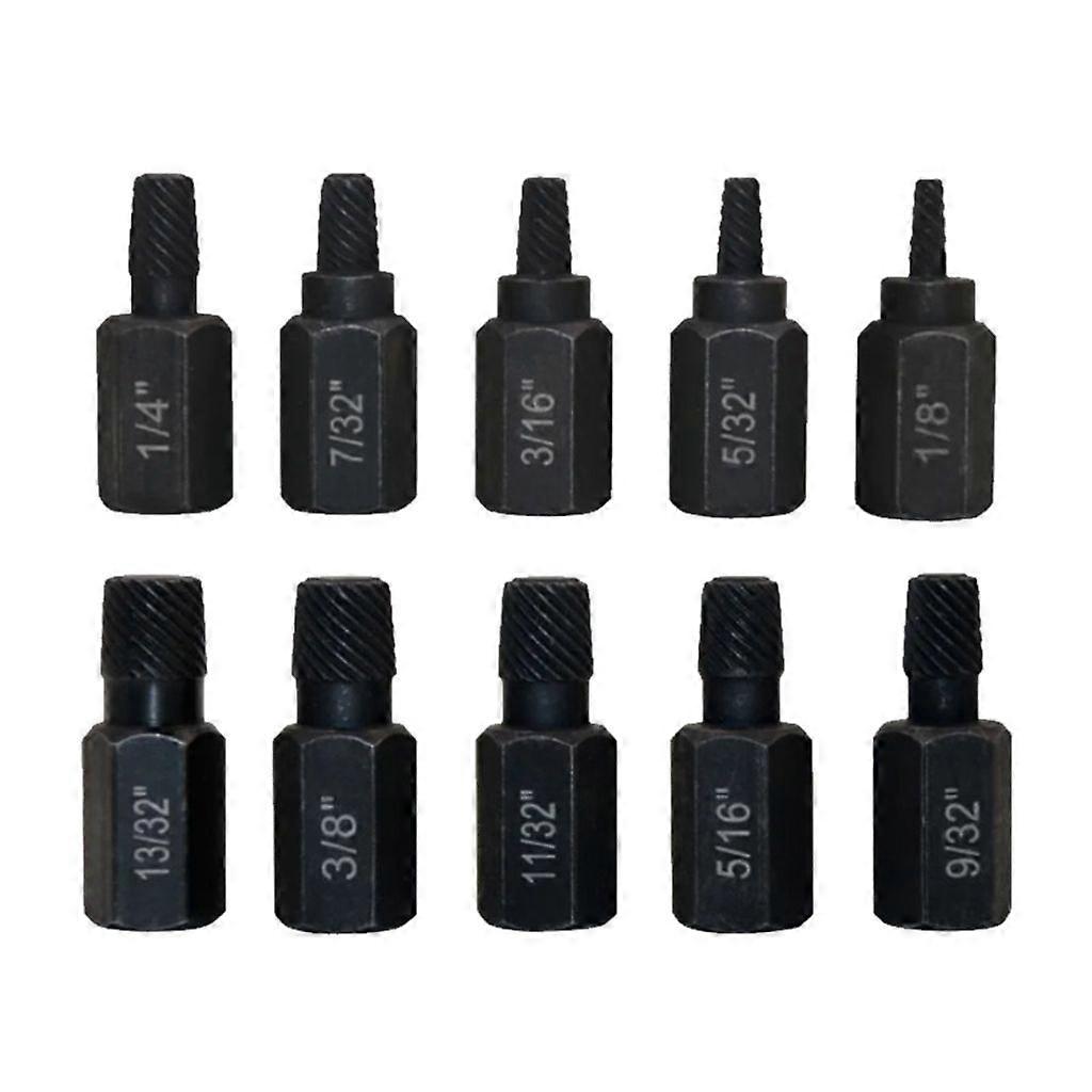 10 Pcs Damaged Screw Extractor Drill Stripped Screw Remover Bolt Extractor Set