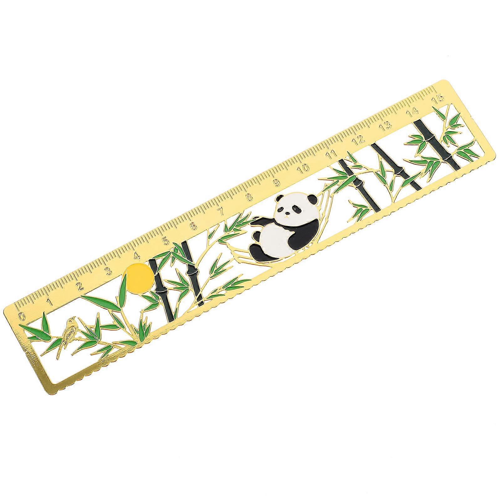 Ruler Bookmark Aesthetic Metal Chinese Retro Style Straight Gold Measurement For Reading Students Teachers 1Set