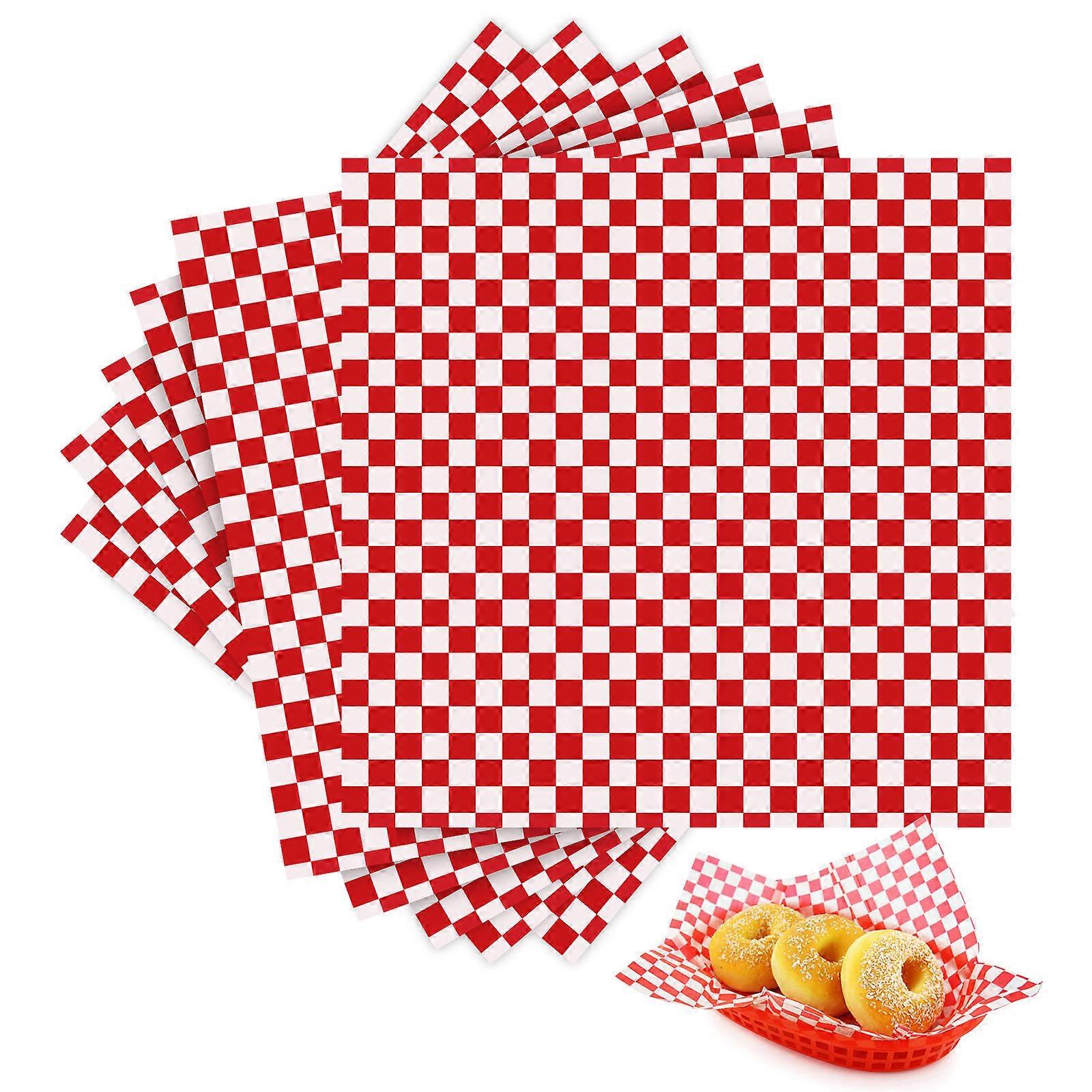 Waxed Paper Sheets for Food Baskets Paper Food Wrapping Baskets 30x30cm 24Pcs