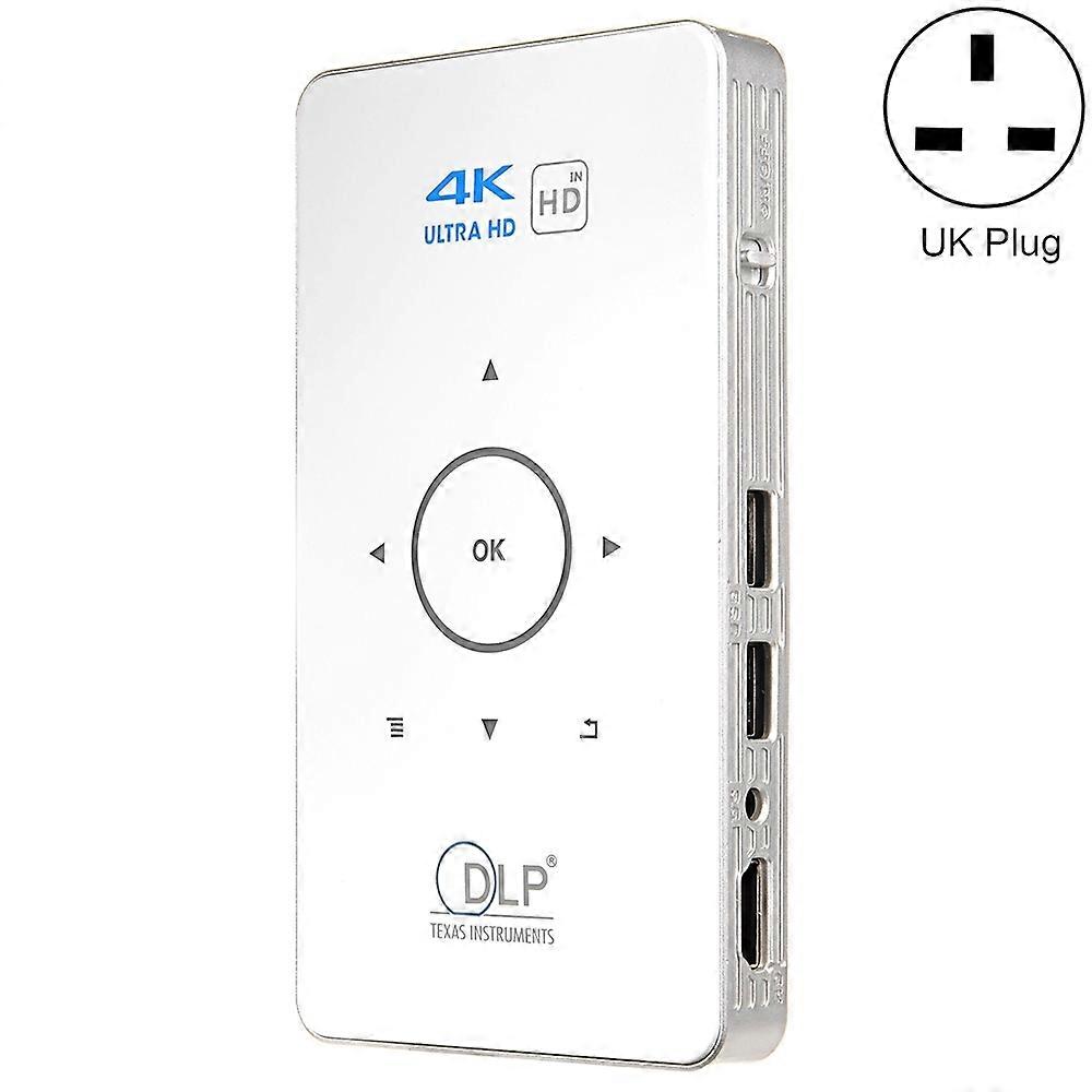 DLP HD Mini Wireless Projector UK Plug (White)