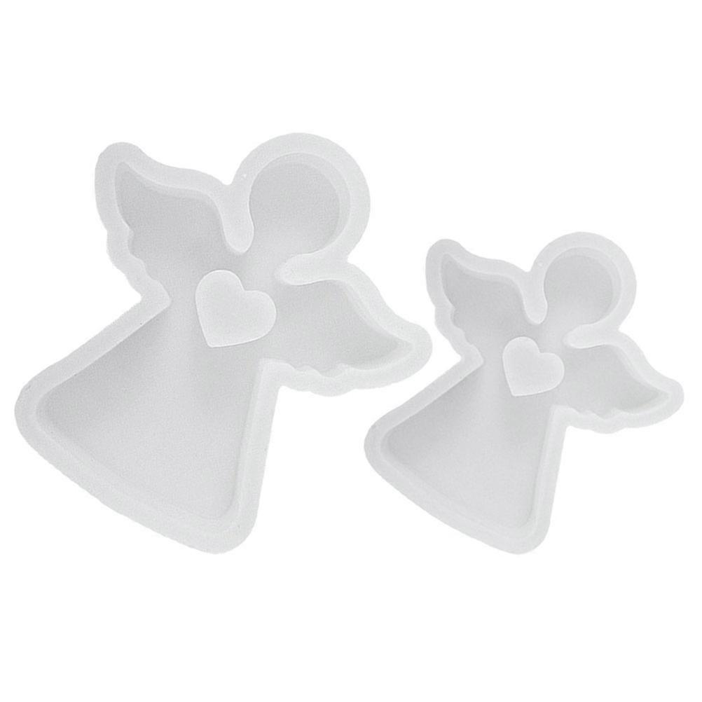Angel Silicone Candle Mold for DIY Craft Beginners Easy to Use and Demould 2pcs White