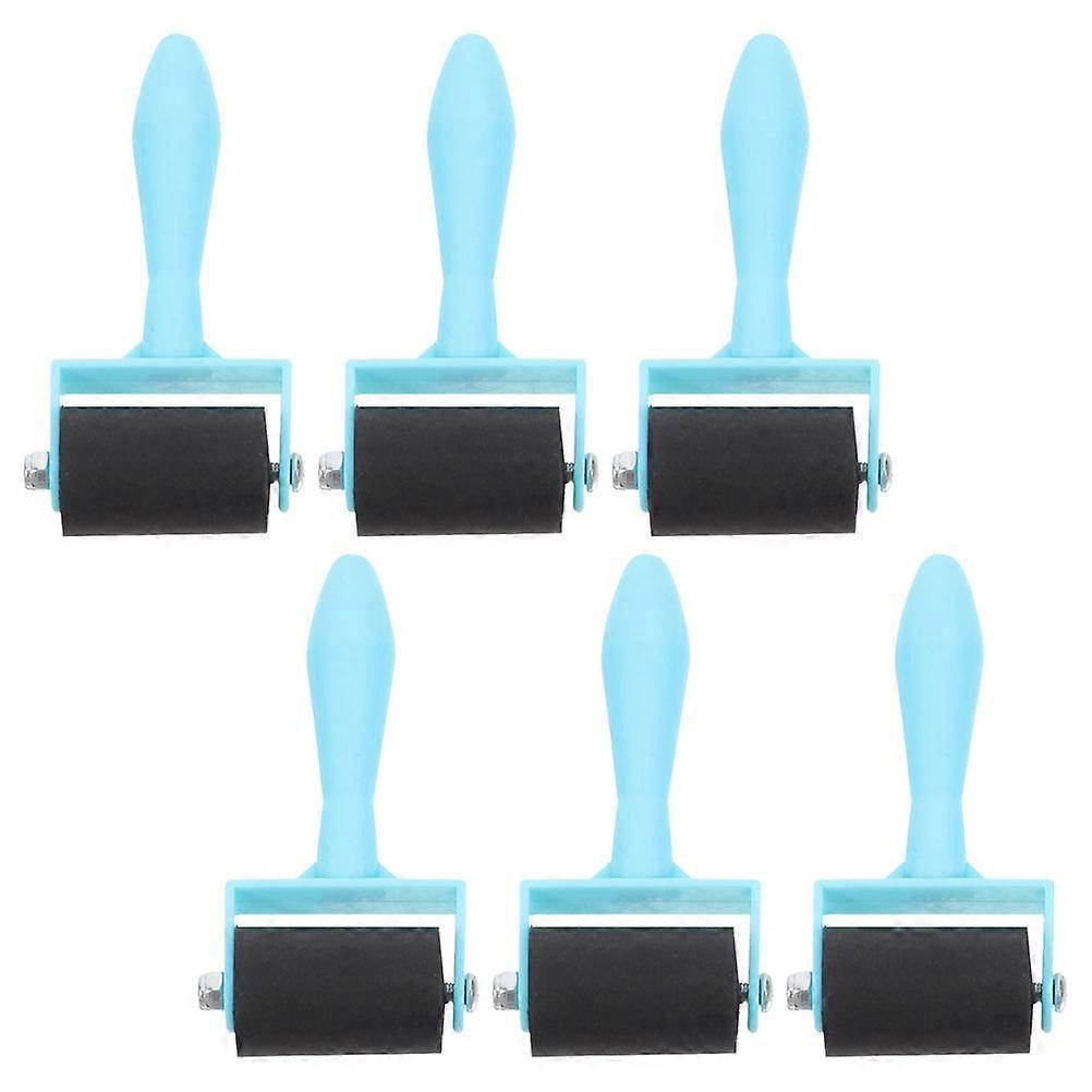 6pcs Rubber Roller for Crafting Printmaking Art Tools Paint Brush Ink Applicator Oil Painting