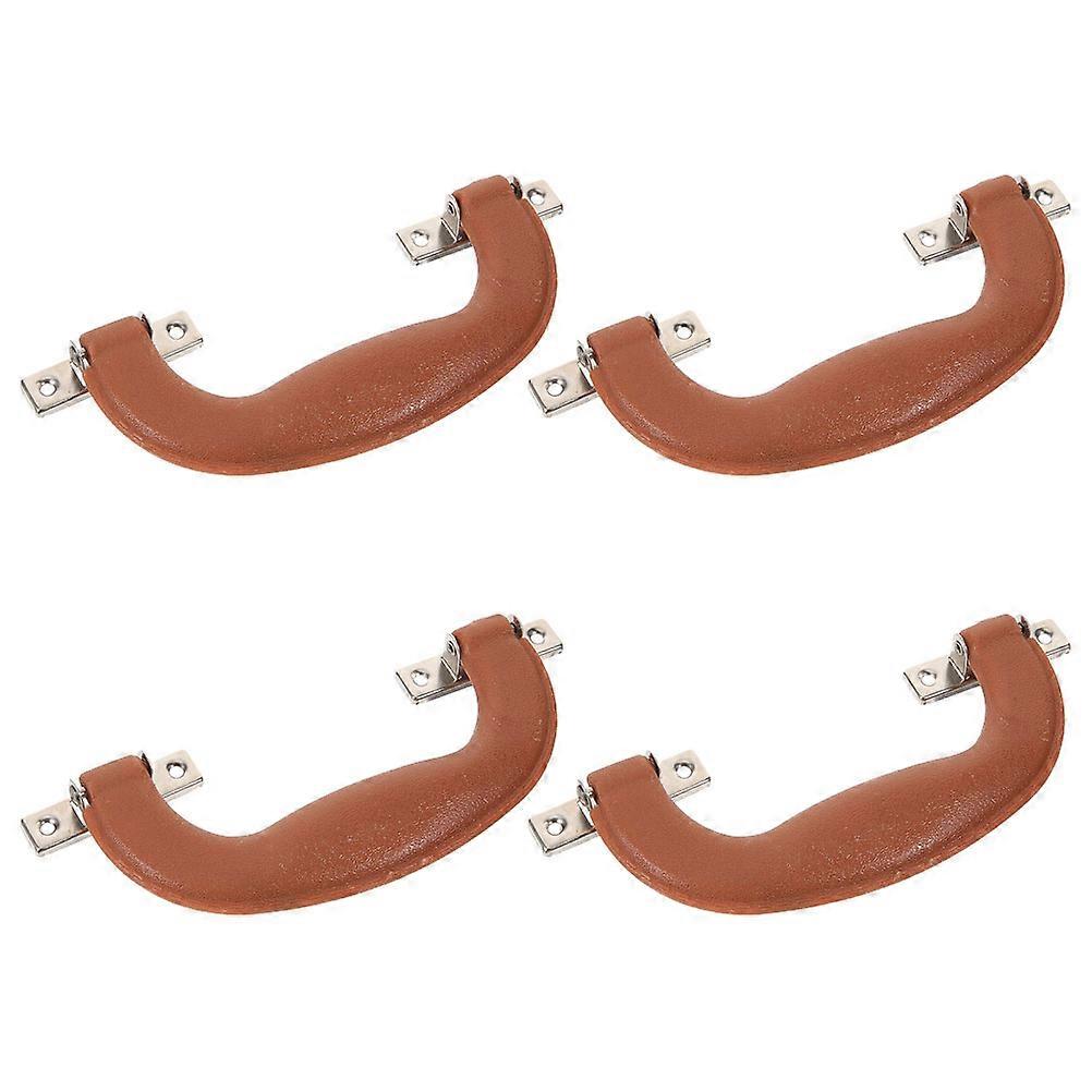 Toolbox Handle Grip Material Curved Shape Sleek Design Business Travel Chocolate 4Set