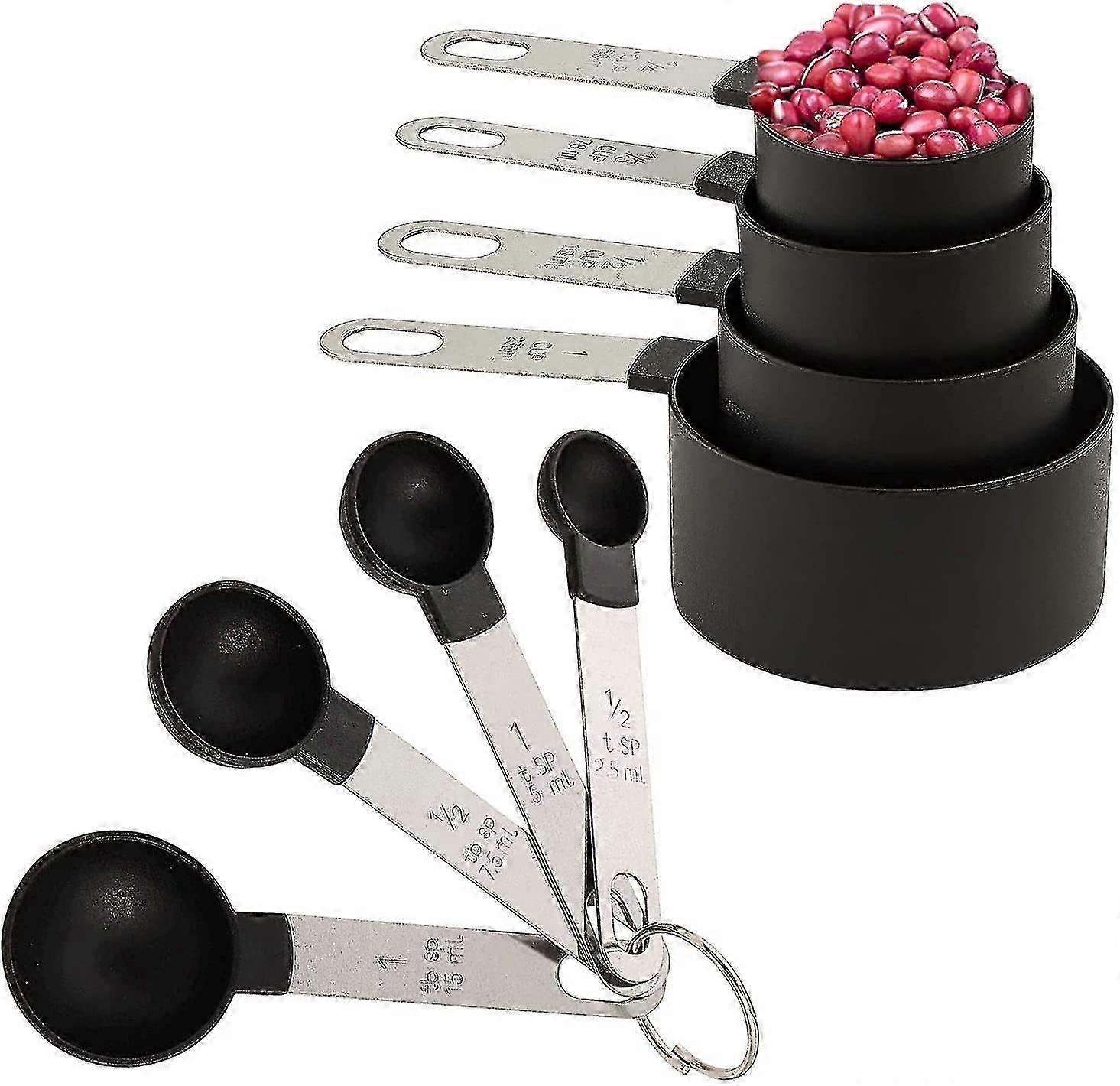 8 Pieces Measuring Cups And Spoons Set (dark)