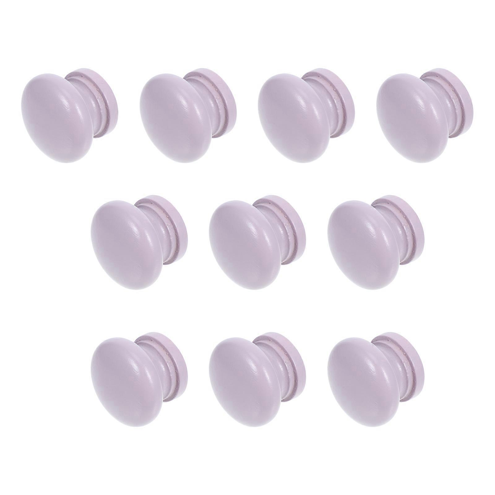 10pcs Round Wooden Cabinet Knobs, Ergonomic Mushroom Shape Pulls for Wardrobe, Dresser & Cupboard – Durable Solid Handles with Natural Finish