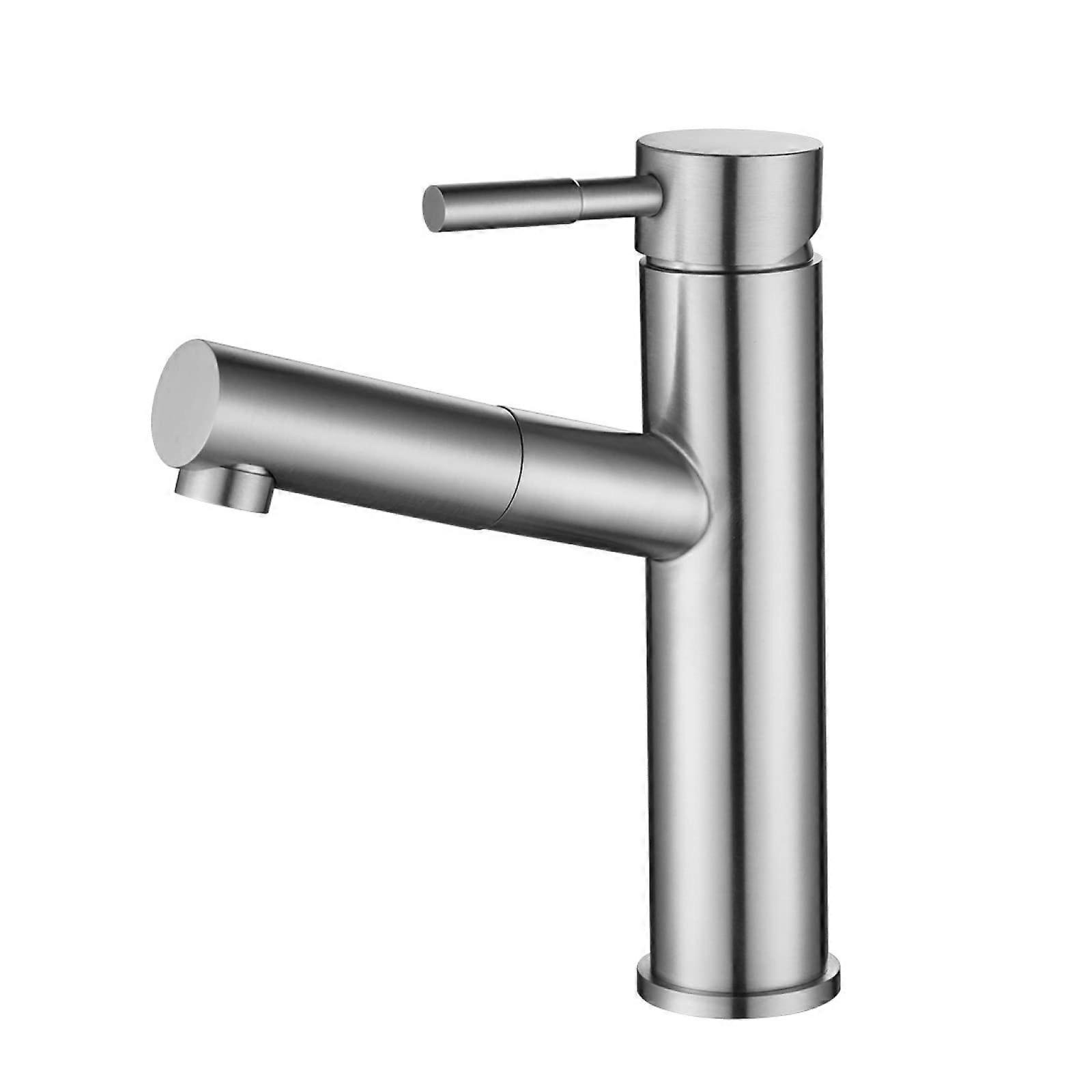 Pullout spray head mixer tap, retractable stainless steel 360° swivel singlehandle basin faucet