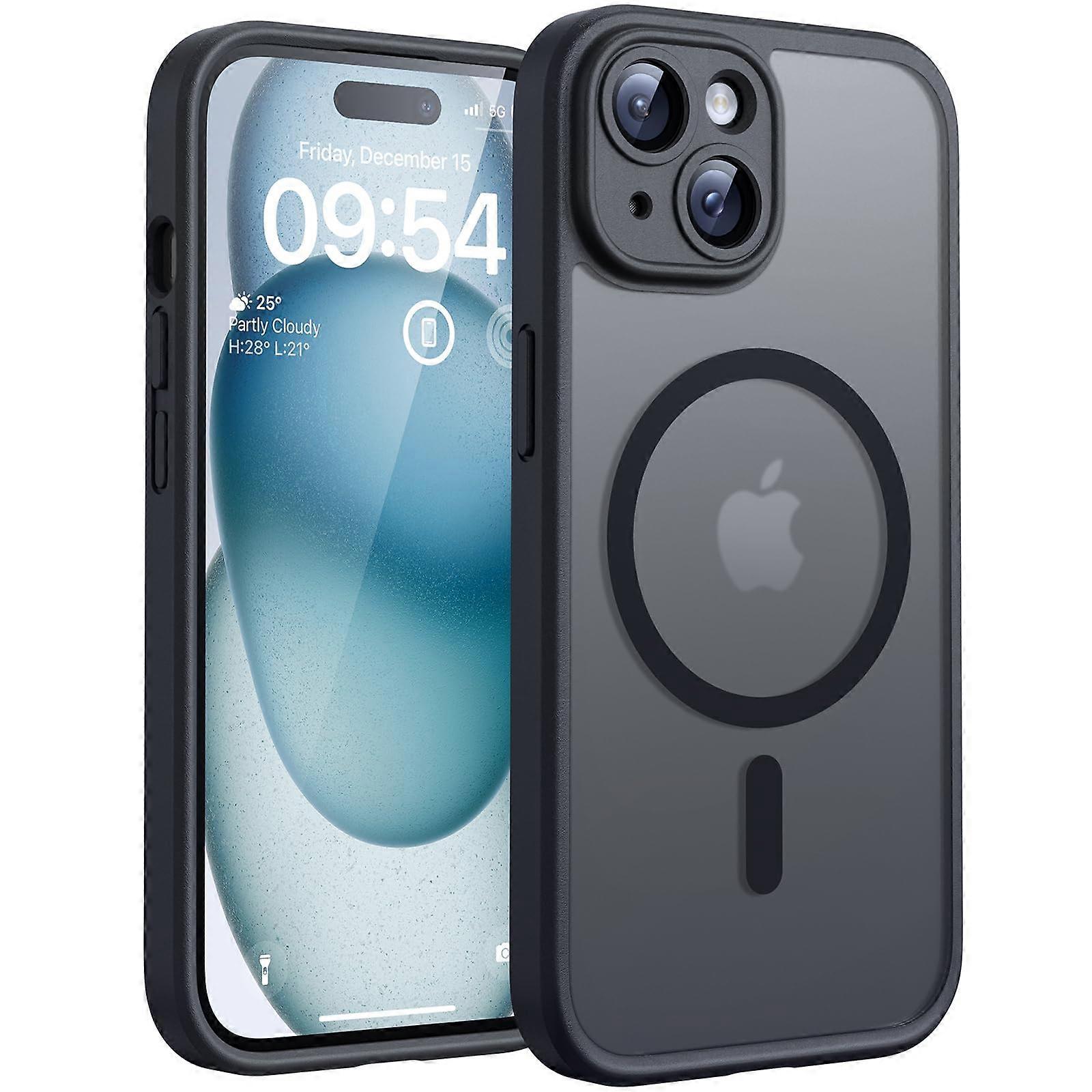 iPhone 15 Plus Case, MagSafe, Full Camera Protection, Shockproof, Black