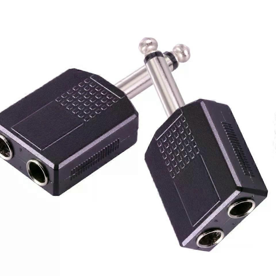2 Pcs Mono Plug Connectors, Audio Adapter & Jack Splitter for Audio Connections